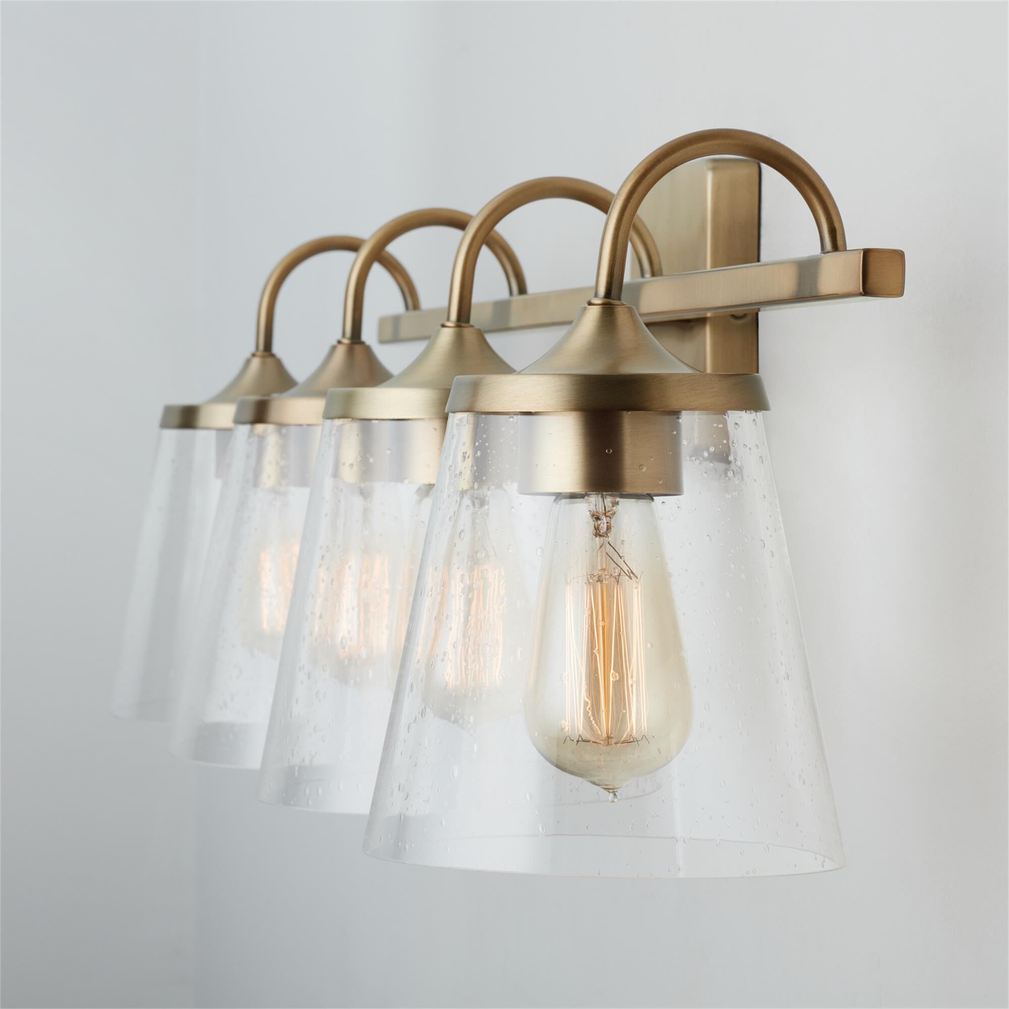 Shown in Aged Brass finish and 496 glass