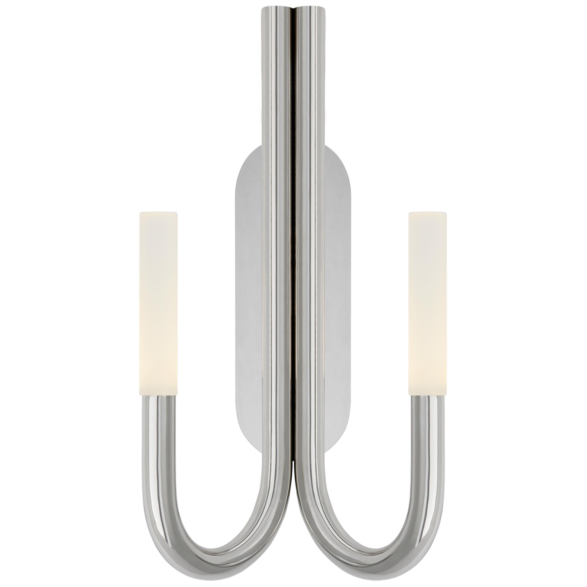 Shown in Polished Nickel finish and Etched Crystal glass