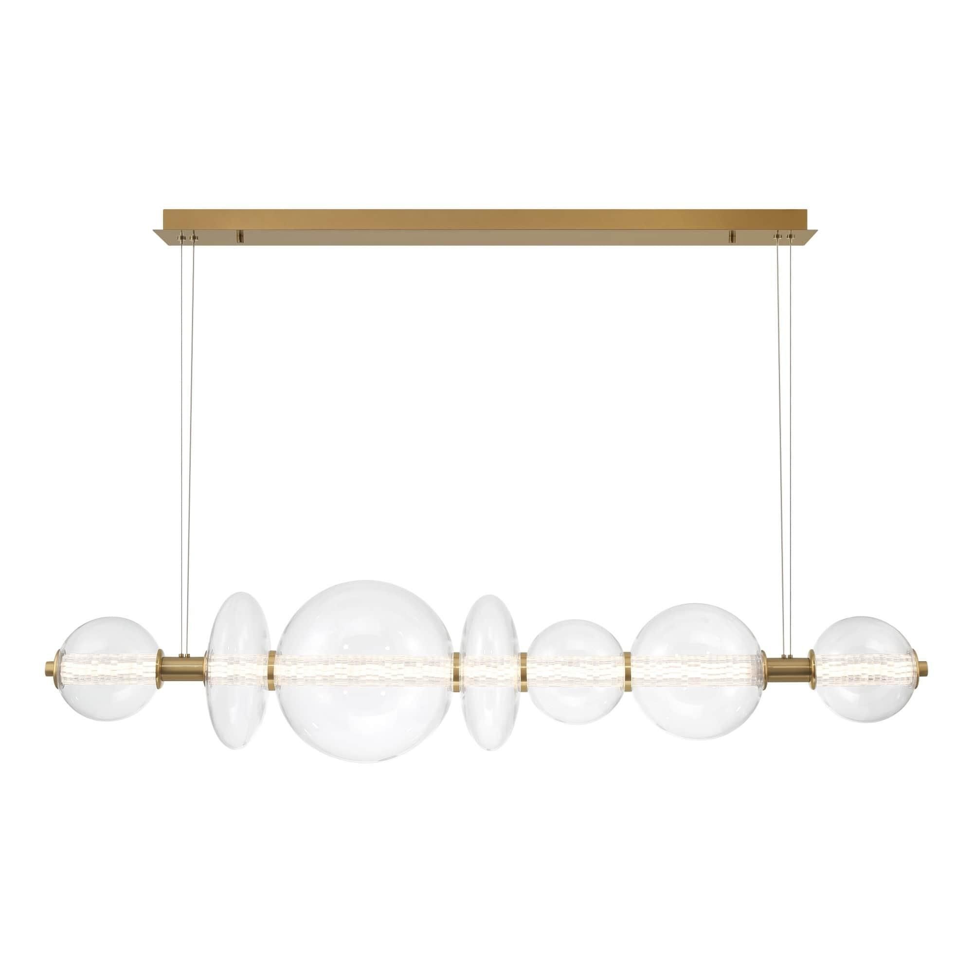 Shown in Gold finish and Clear glass