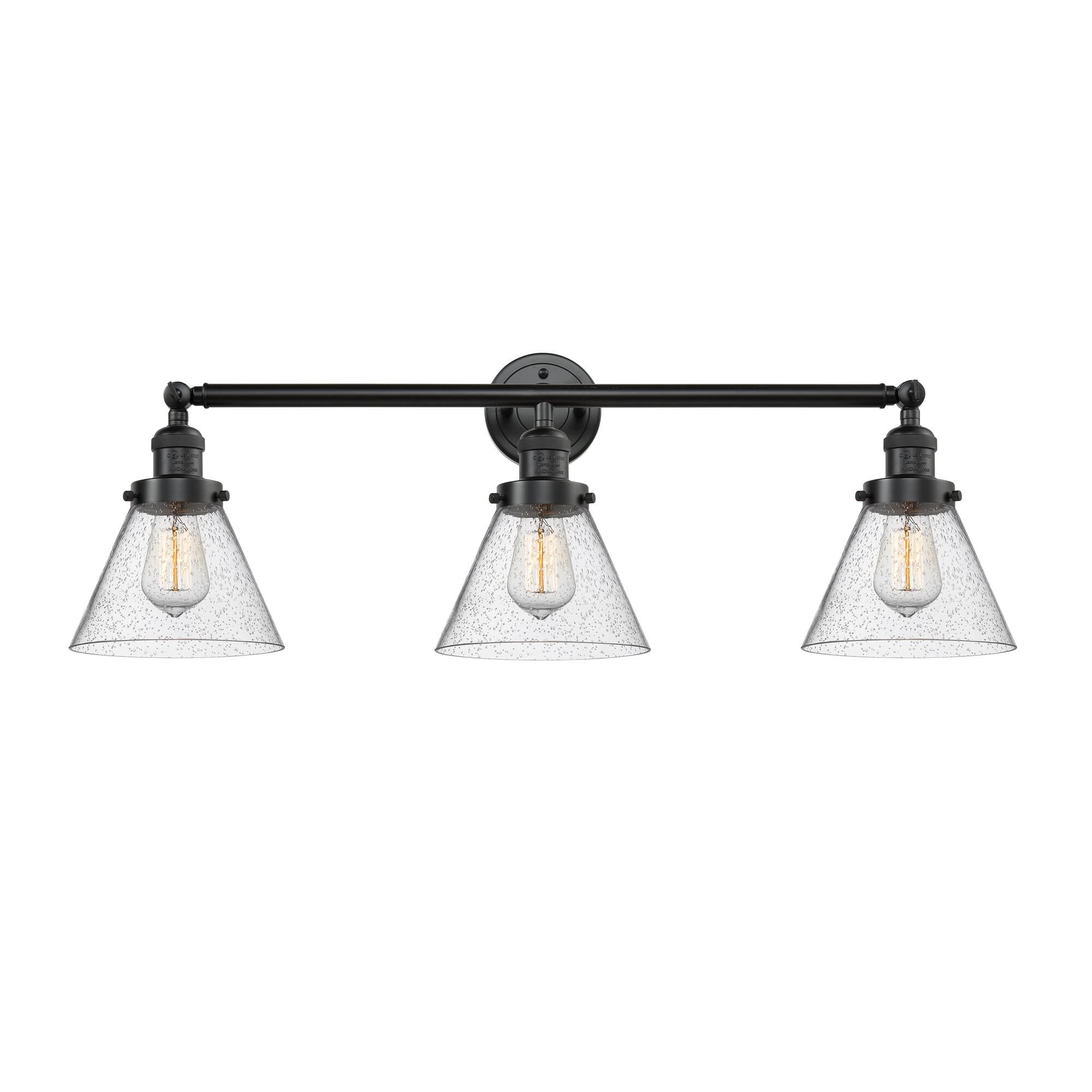 Shown in Oil Rubbed Bronze finish and Seedy glass