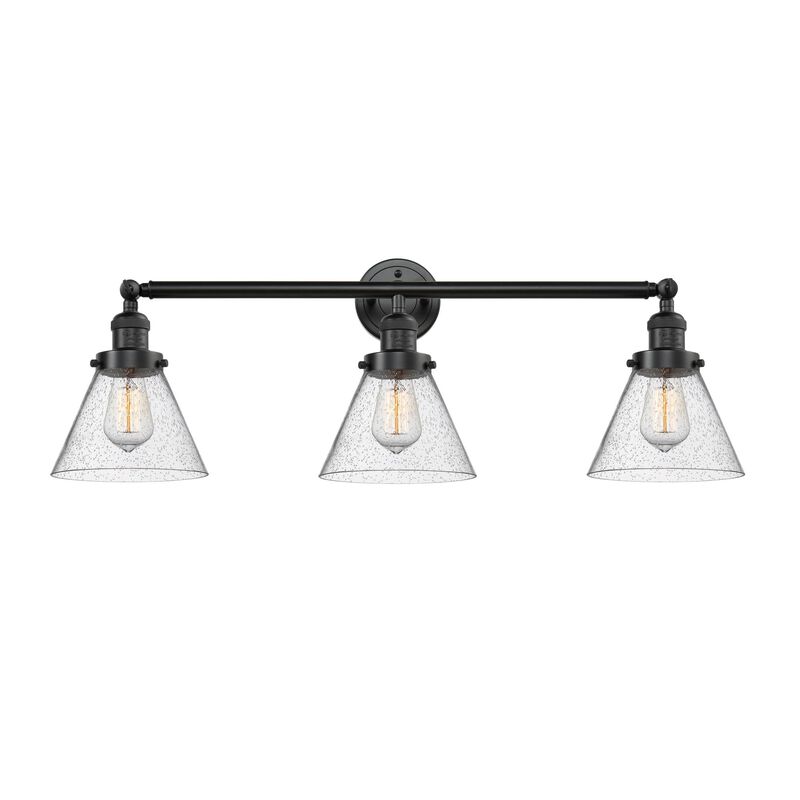 Bruno Marashlian Large Cone 32 Inch 3 Light Bath Vanity Light by Innovations Lighting