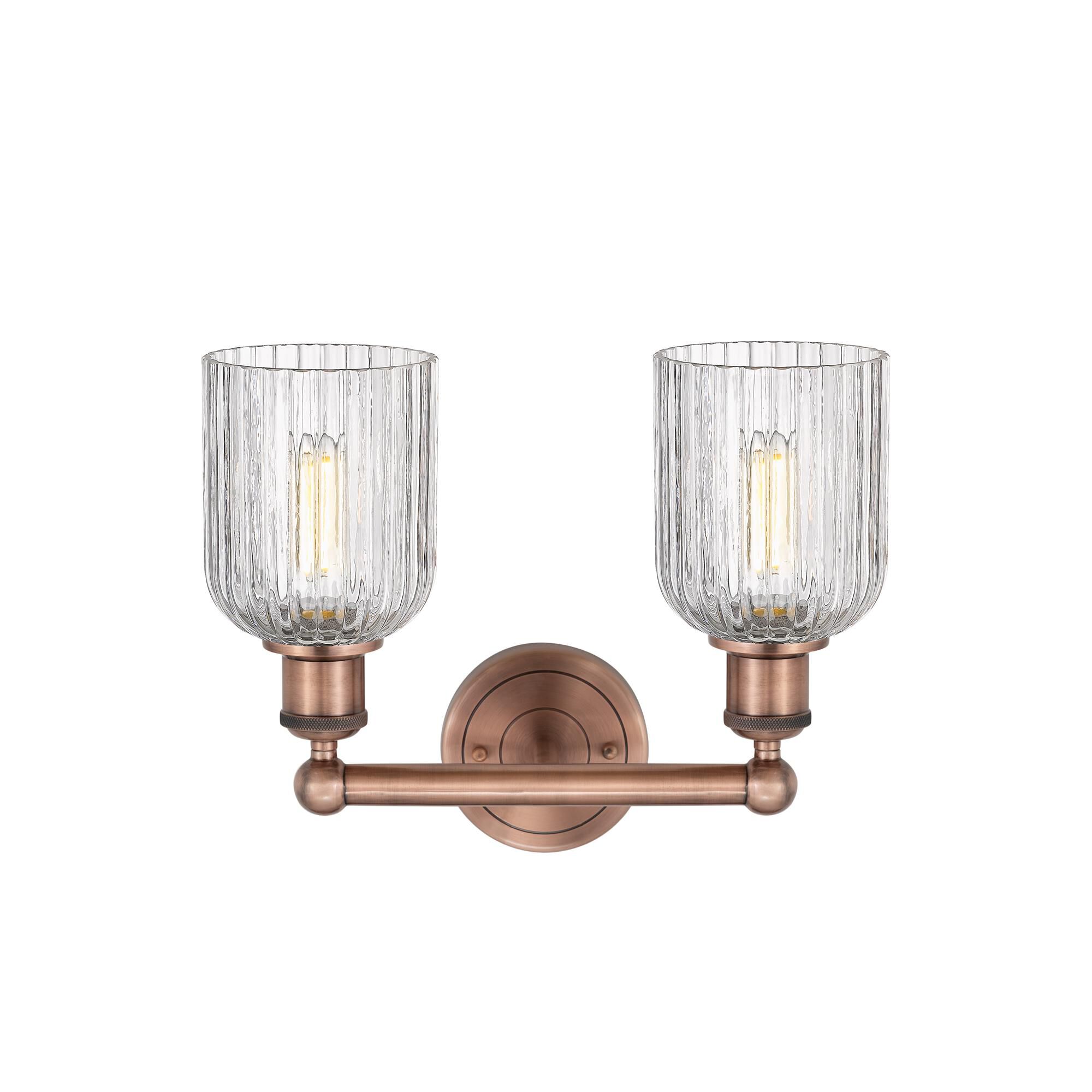 Shown in Antique Copper finish and Clear glass