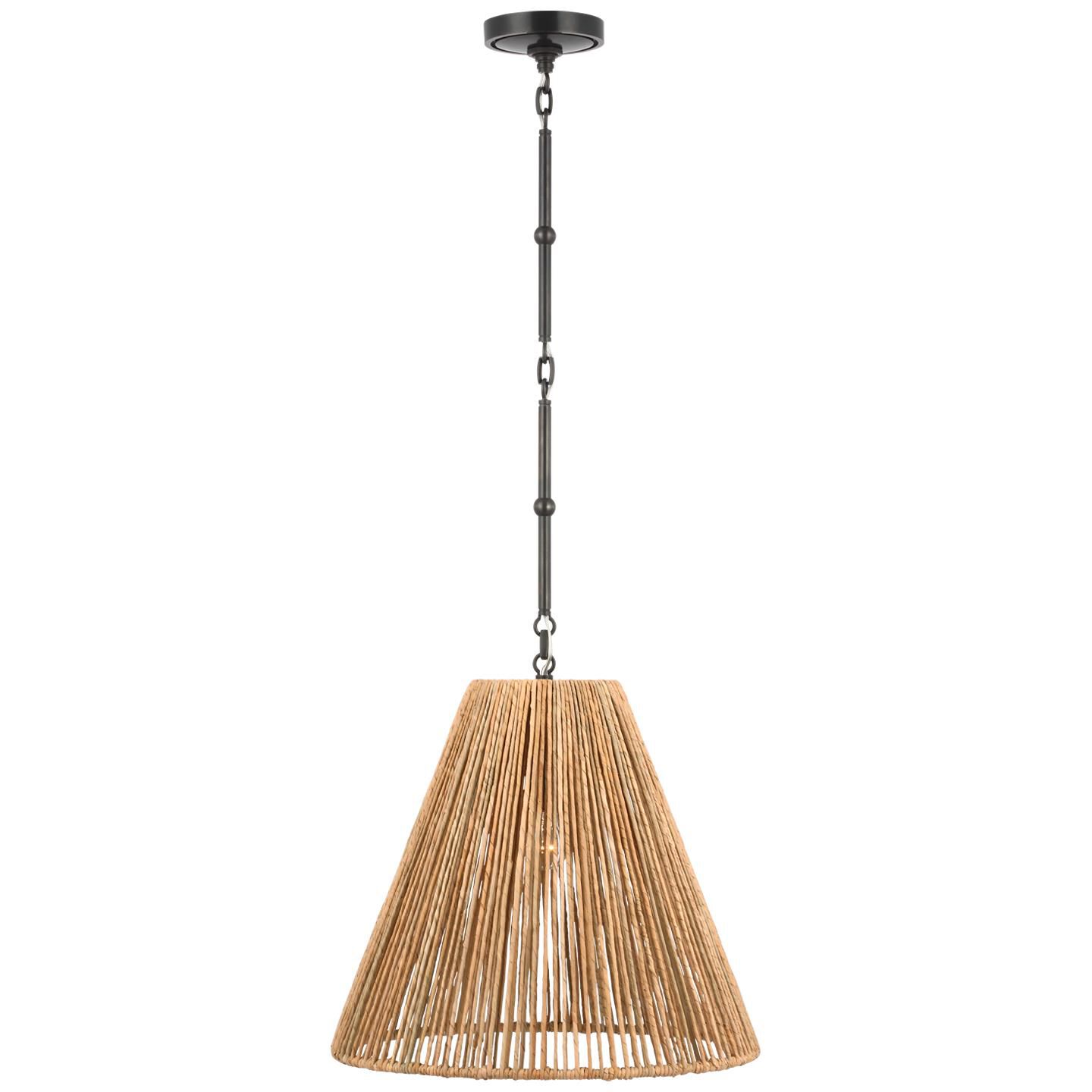Shown in Bronze finish and Natural Abaca shade