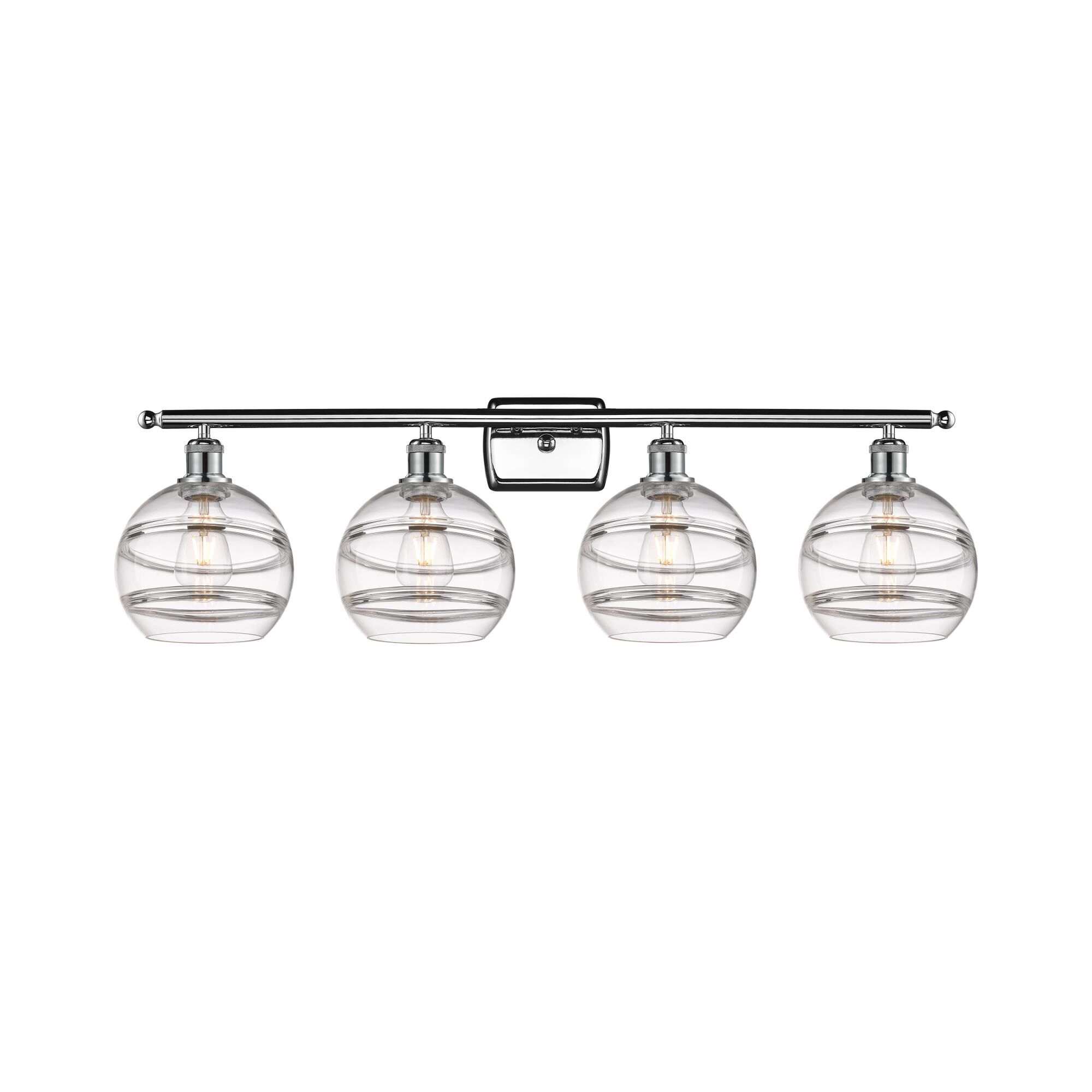 Shown in Polished Chrome finish and Clear glass