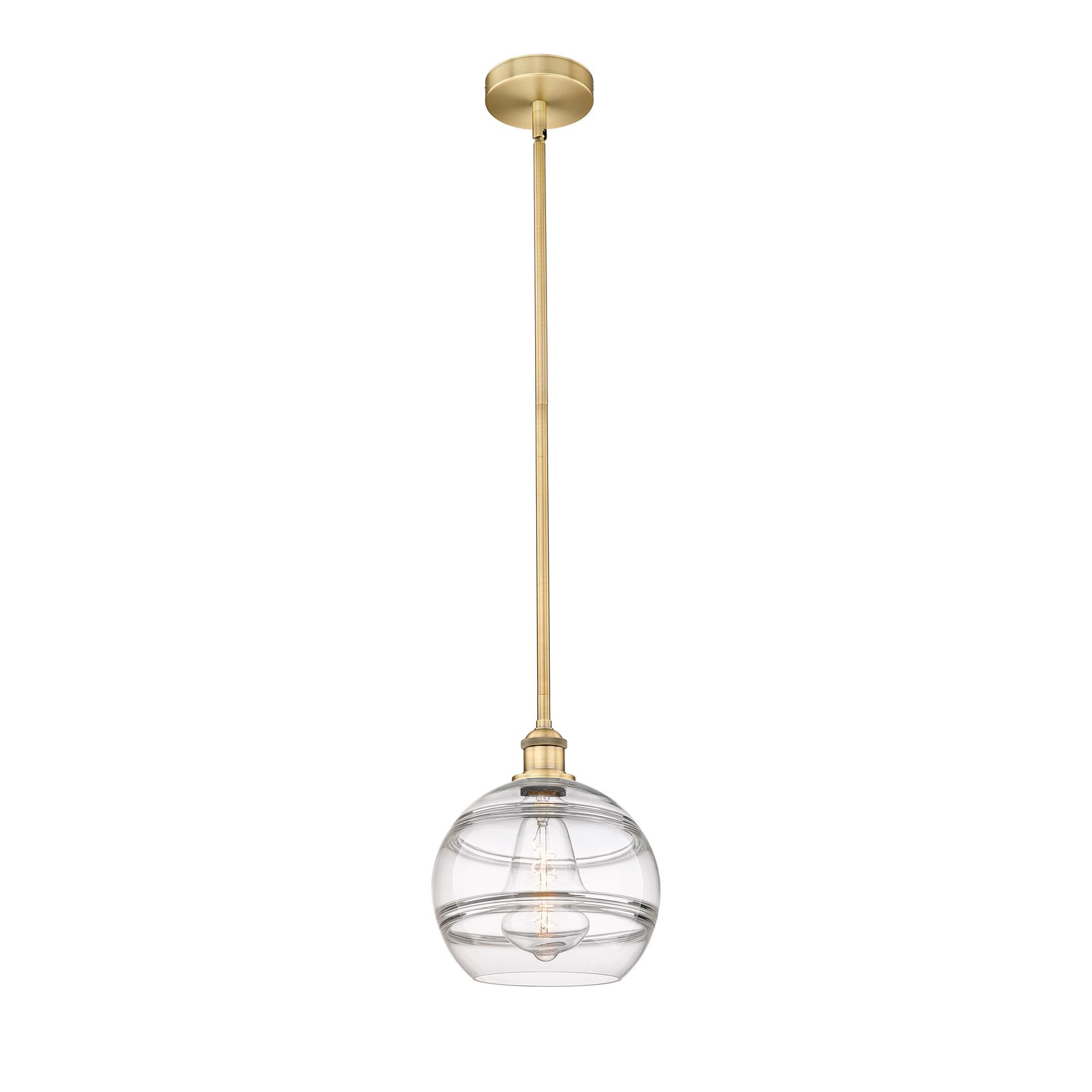 Shown in Brushed Brass finish and Clear glass