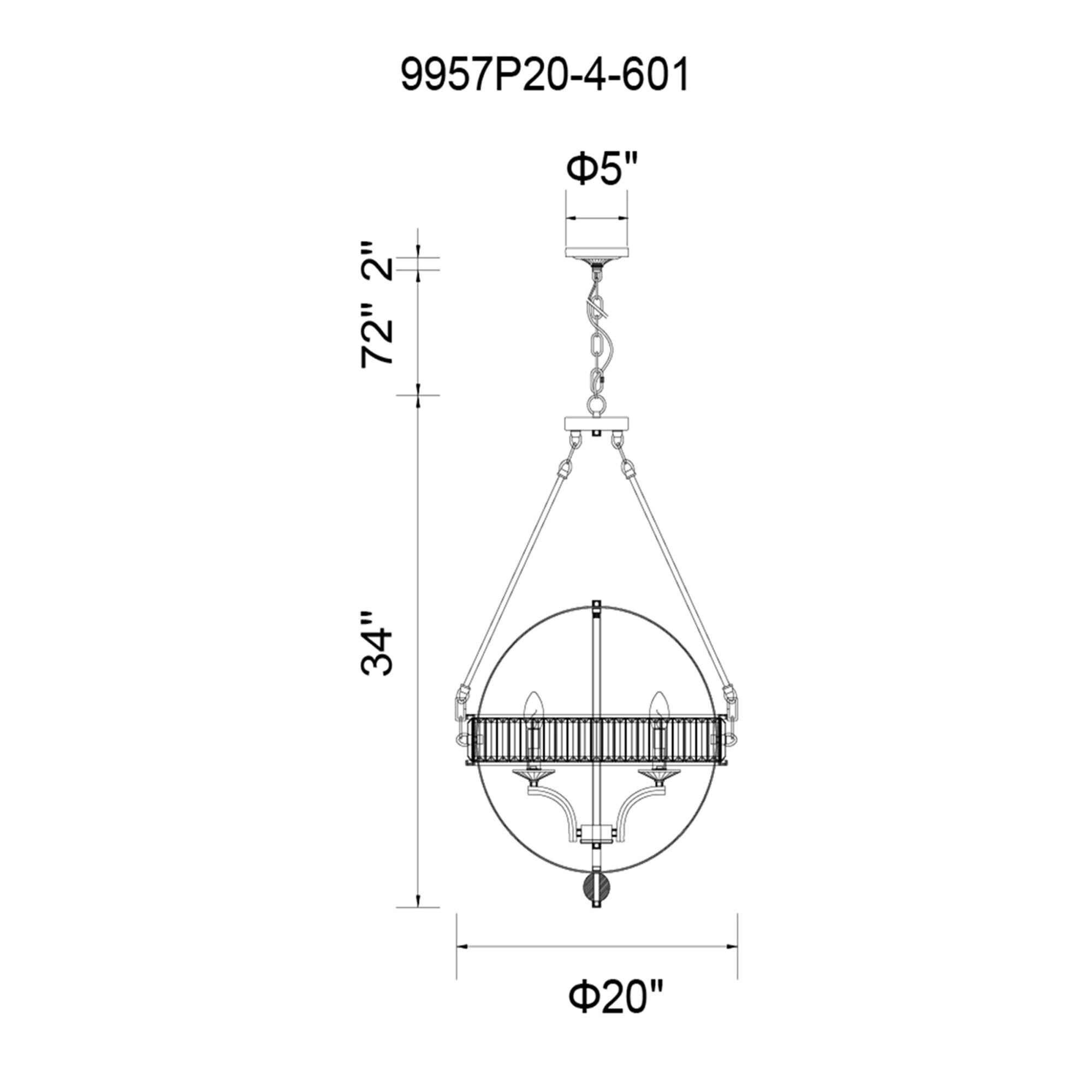 Arkansas 20 Inch Large Pendant by CWI Lighting