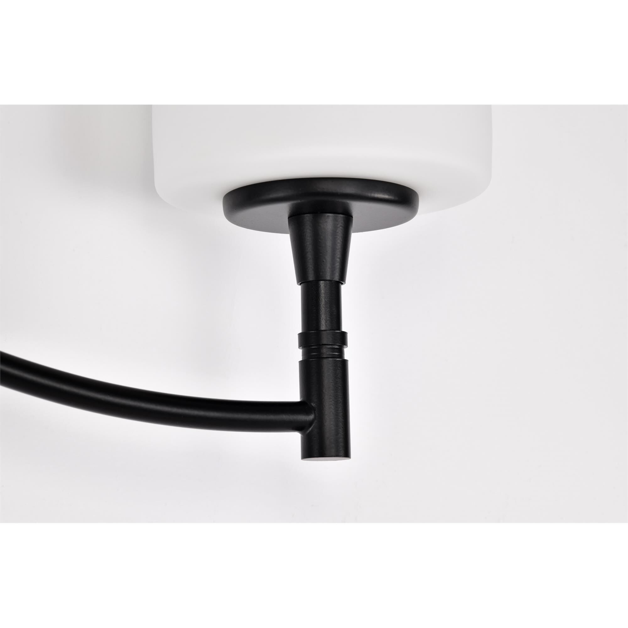 Shown in Matte Black finish and White Opal glass