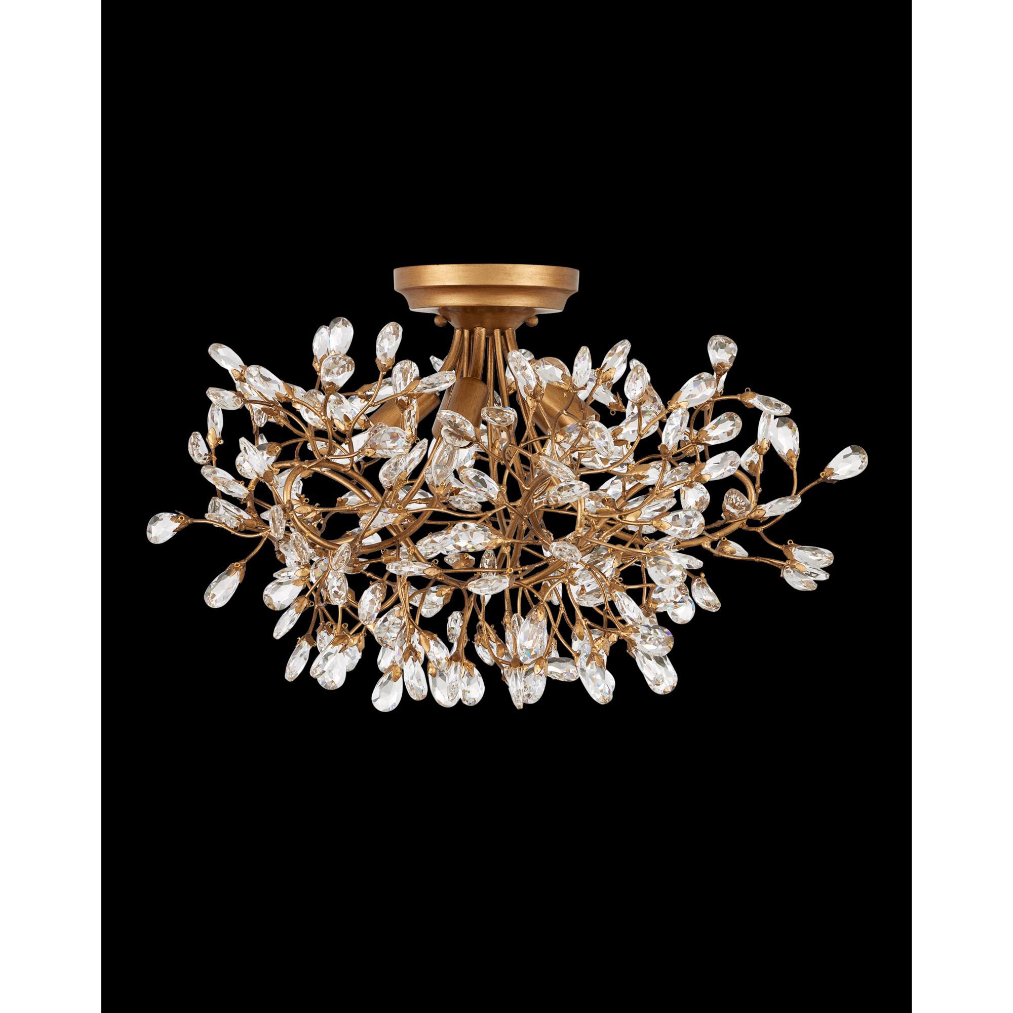Crystal 24 Inch Semi Flush Mount by Currey and Company