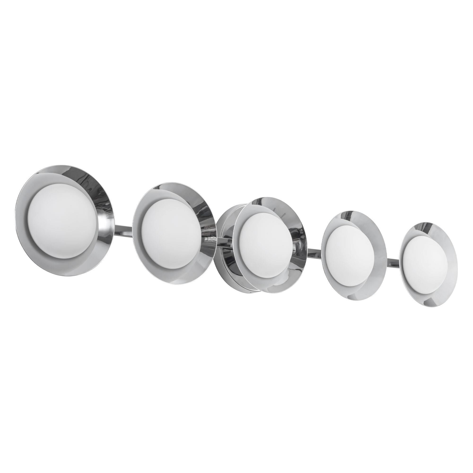 Shown in Chrome finish and Opal glass