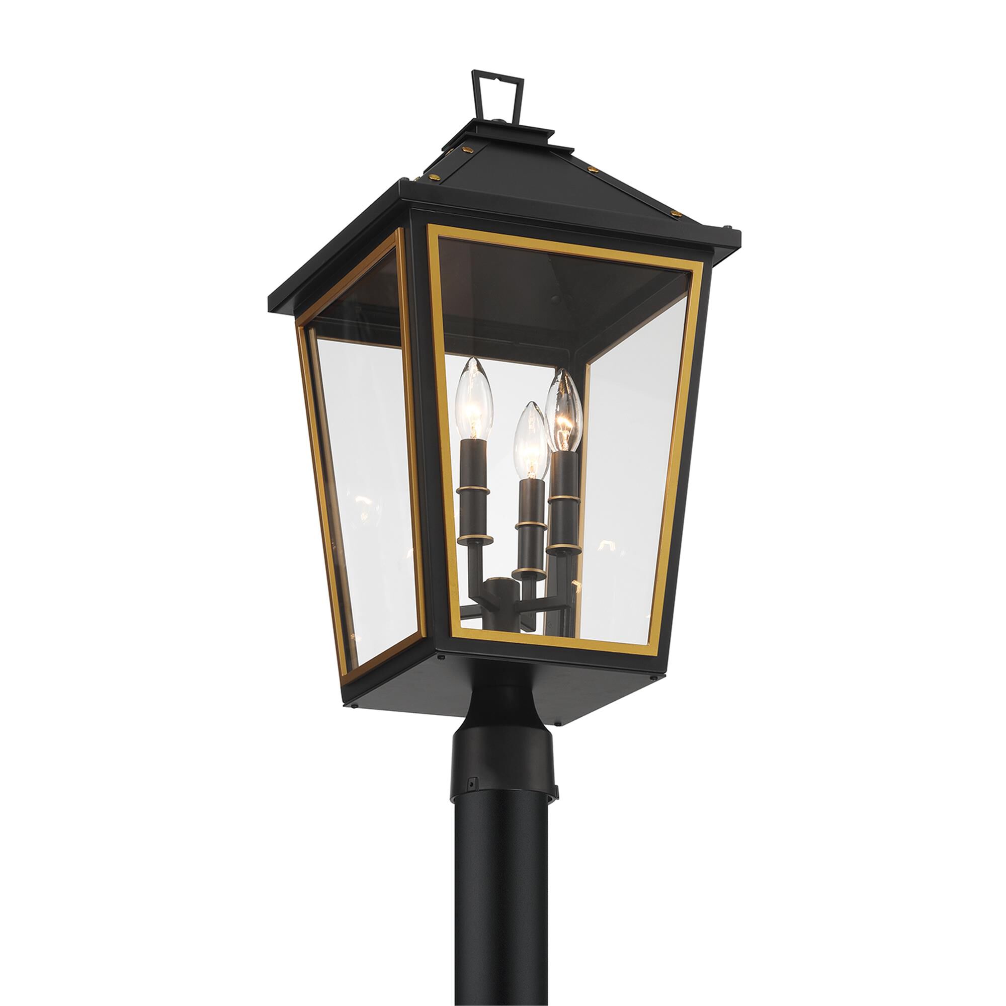 Shown in Matte Black and Textured Gold finish and Clear glass