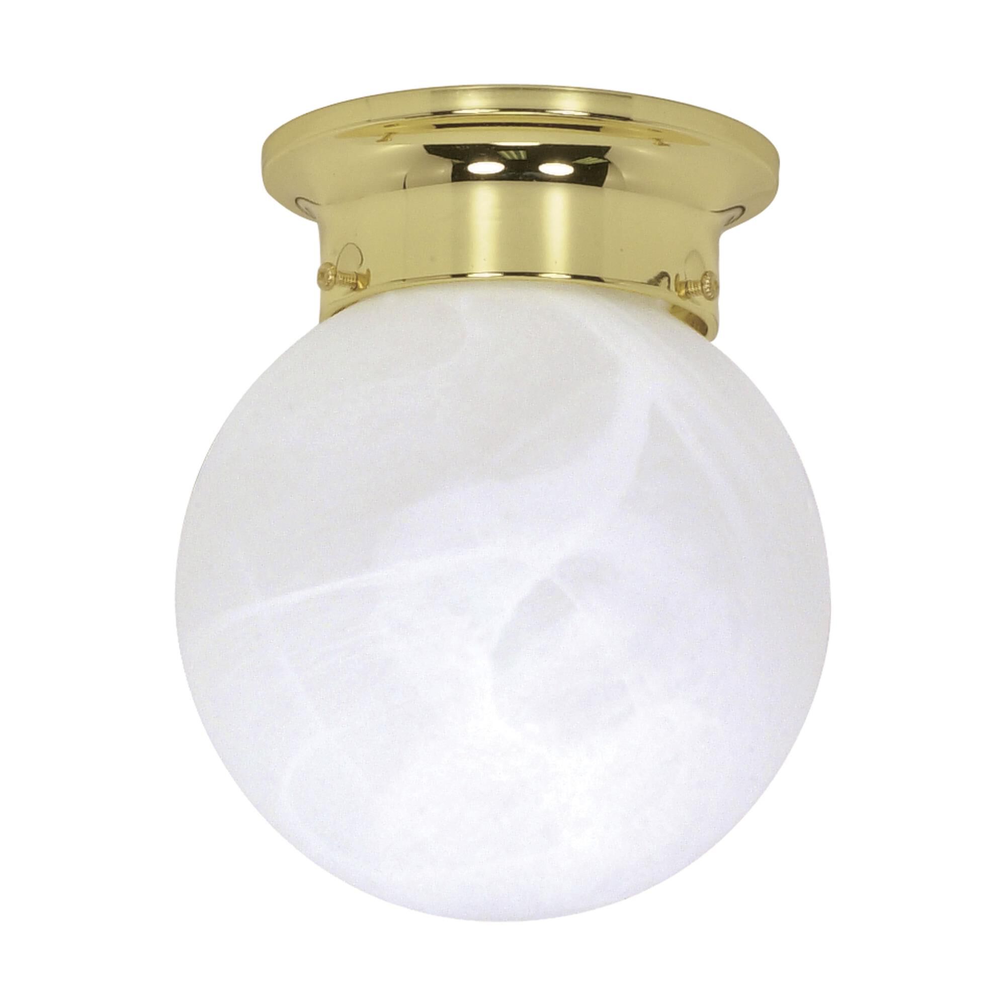 Alabaster Ball 6 Inch 2 Light Flush Mount by Nuvo Lighting