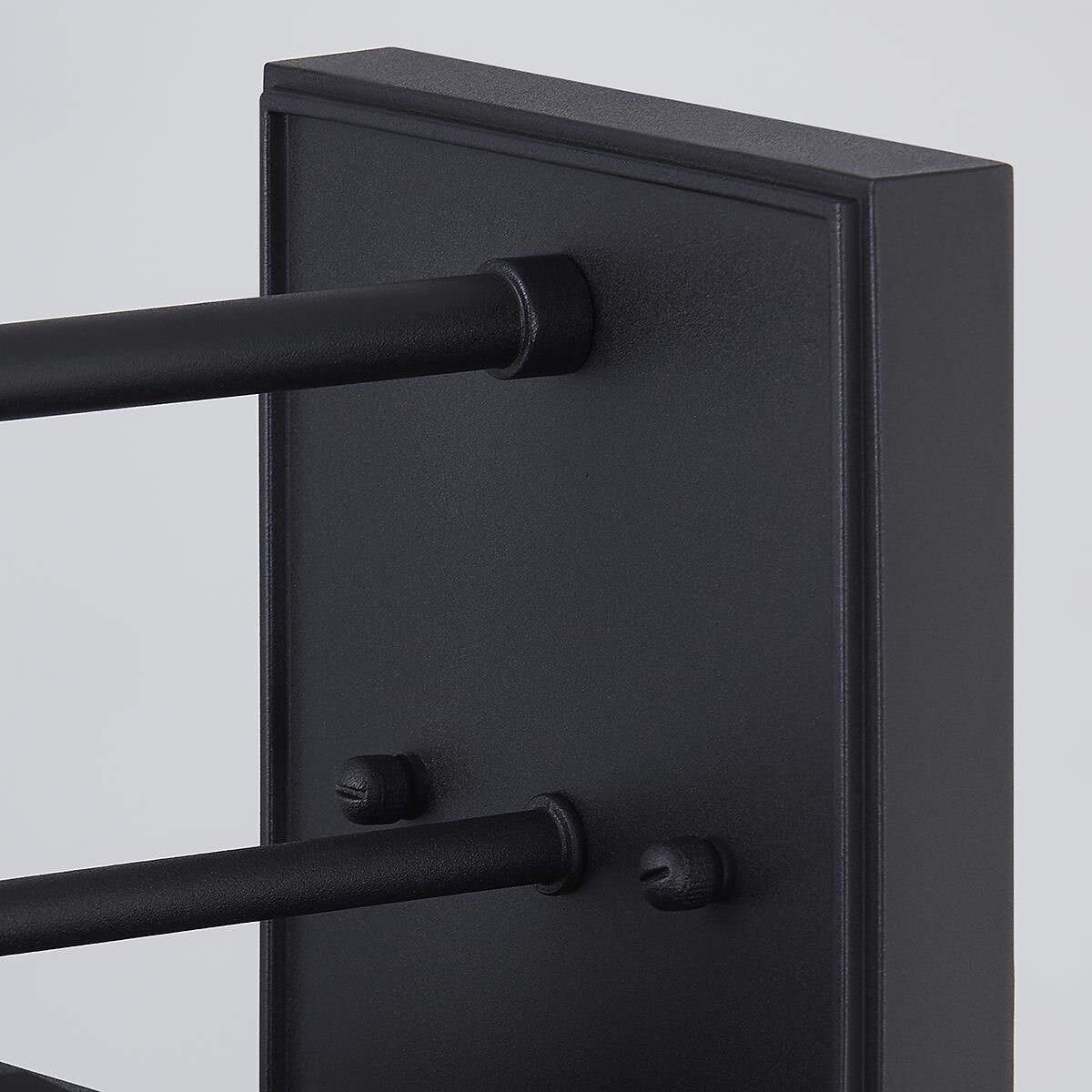 Shown in Textured Black finish and Clear shade