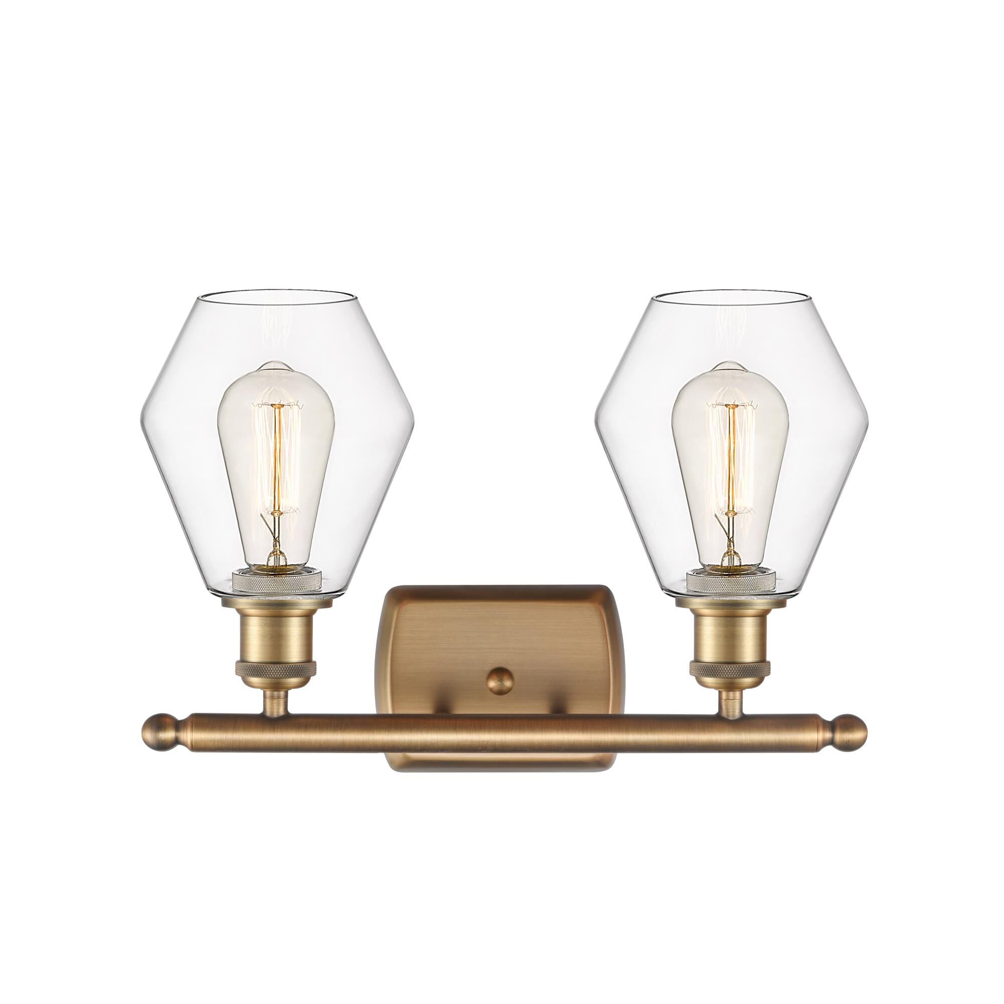 Shown in Brushed Brass  finish and Clear glass