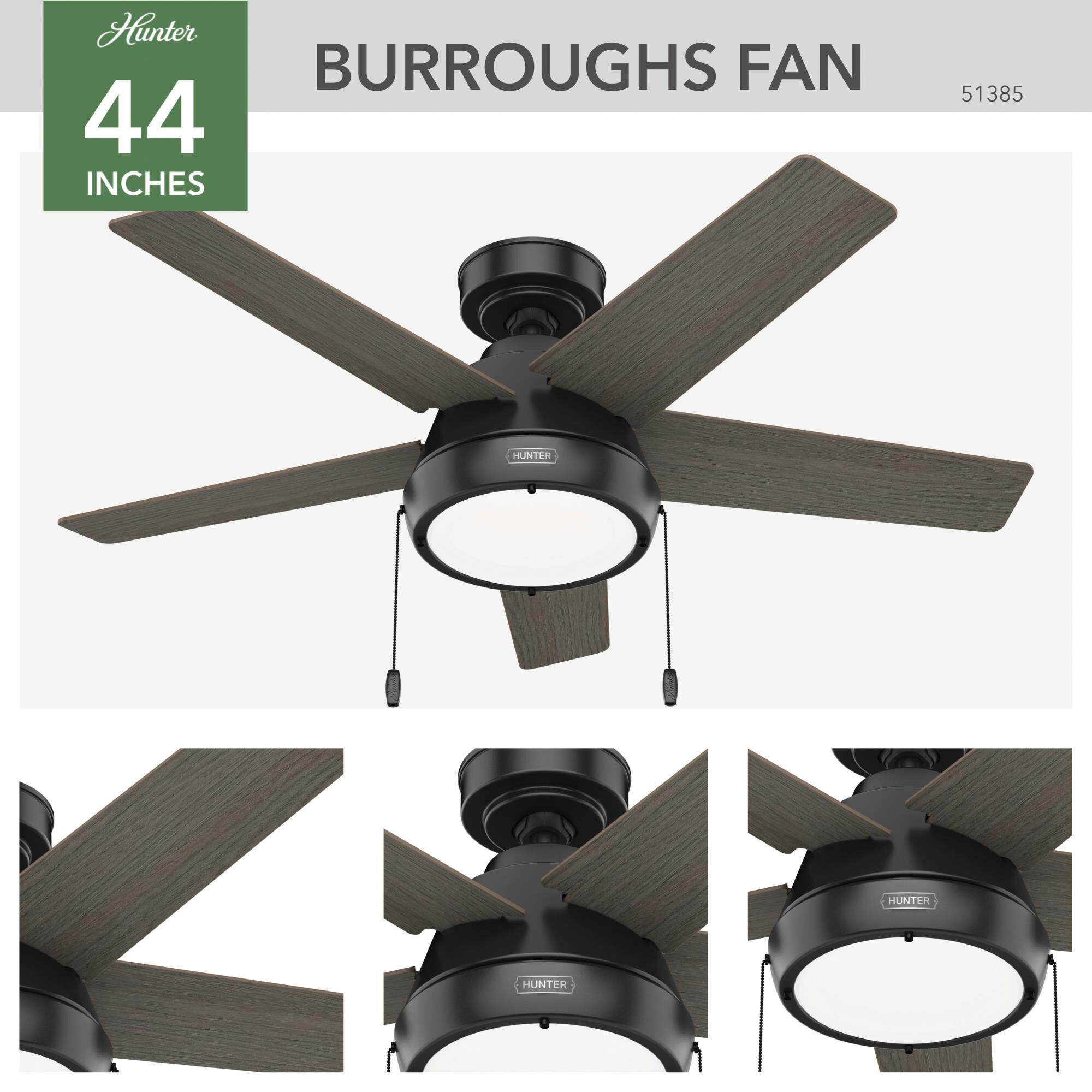 Burroughs 44 Inch Ceiling Fan with Light Kit by Hunter Fan