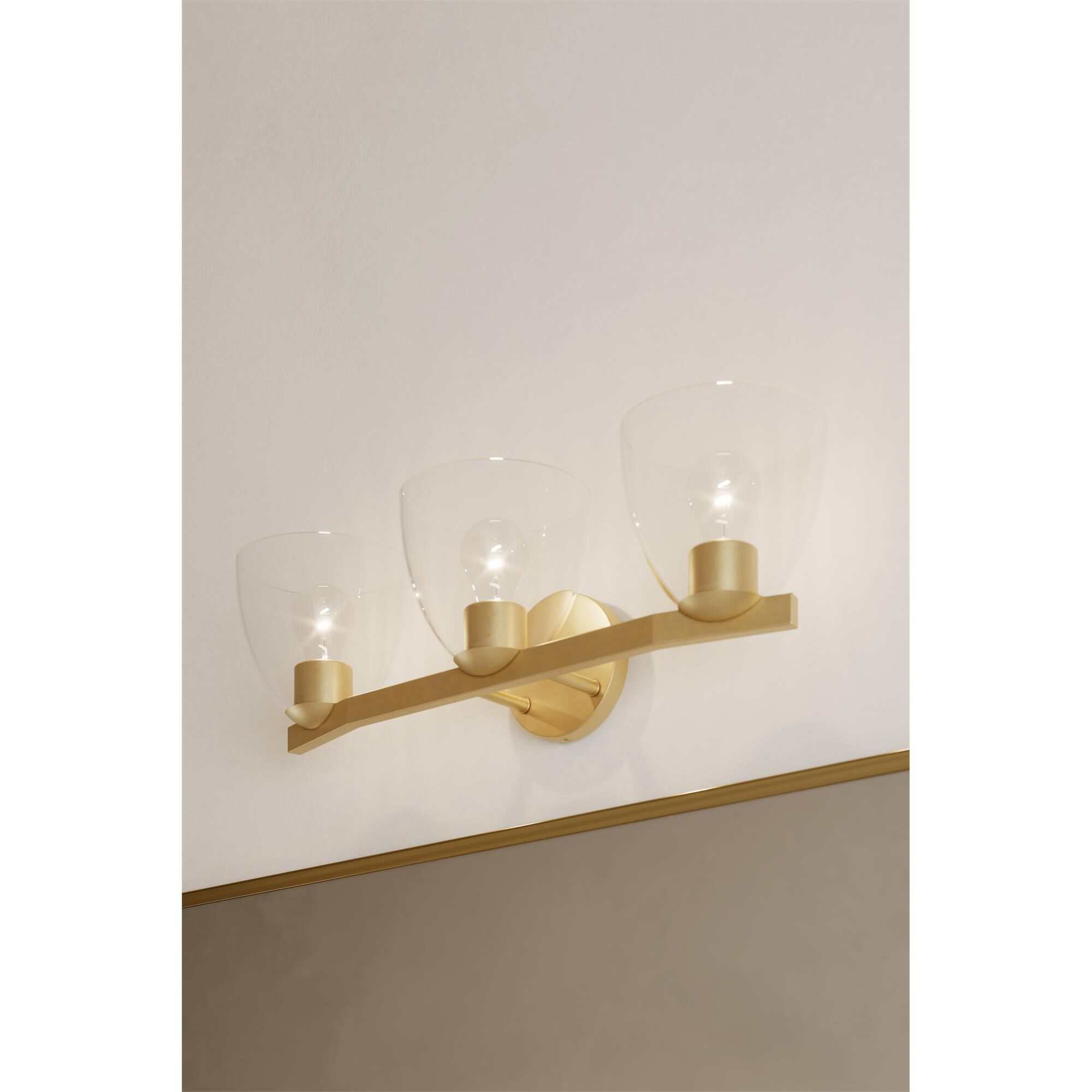 Shown in Legacy Brass finish and Clear glass