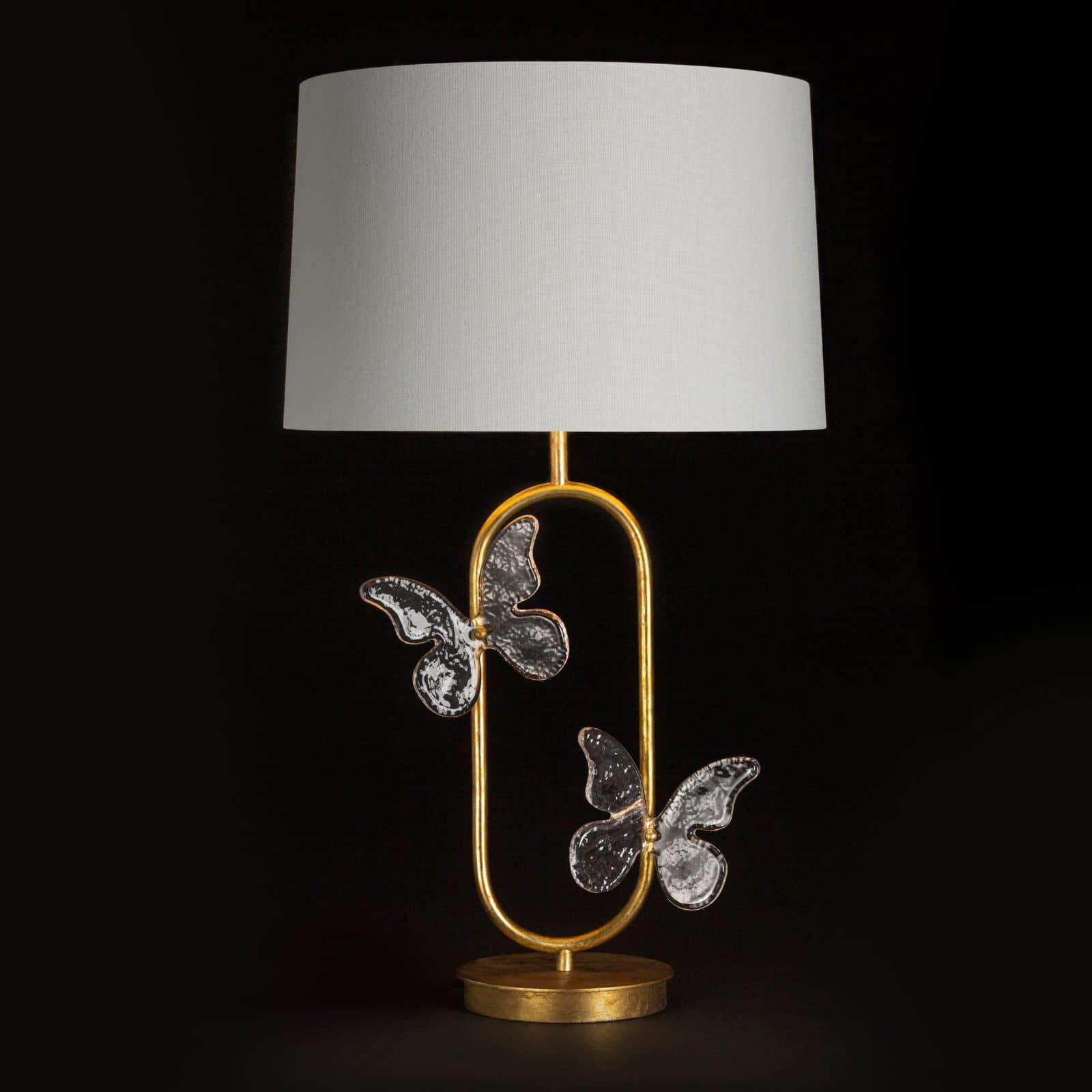 Shown in Gold Leaf finish and Linen shade