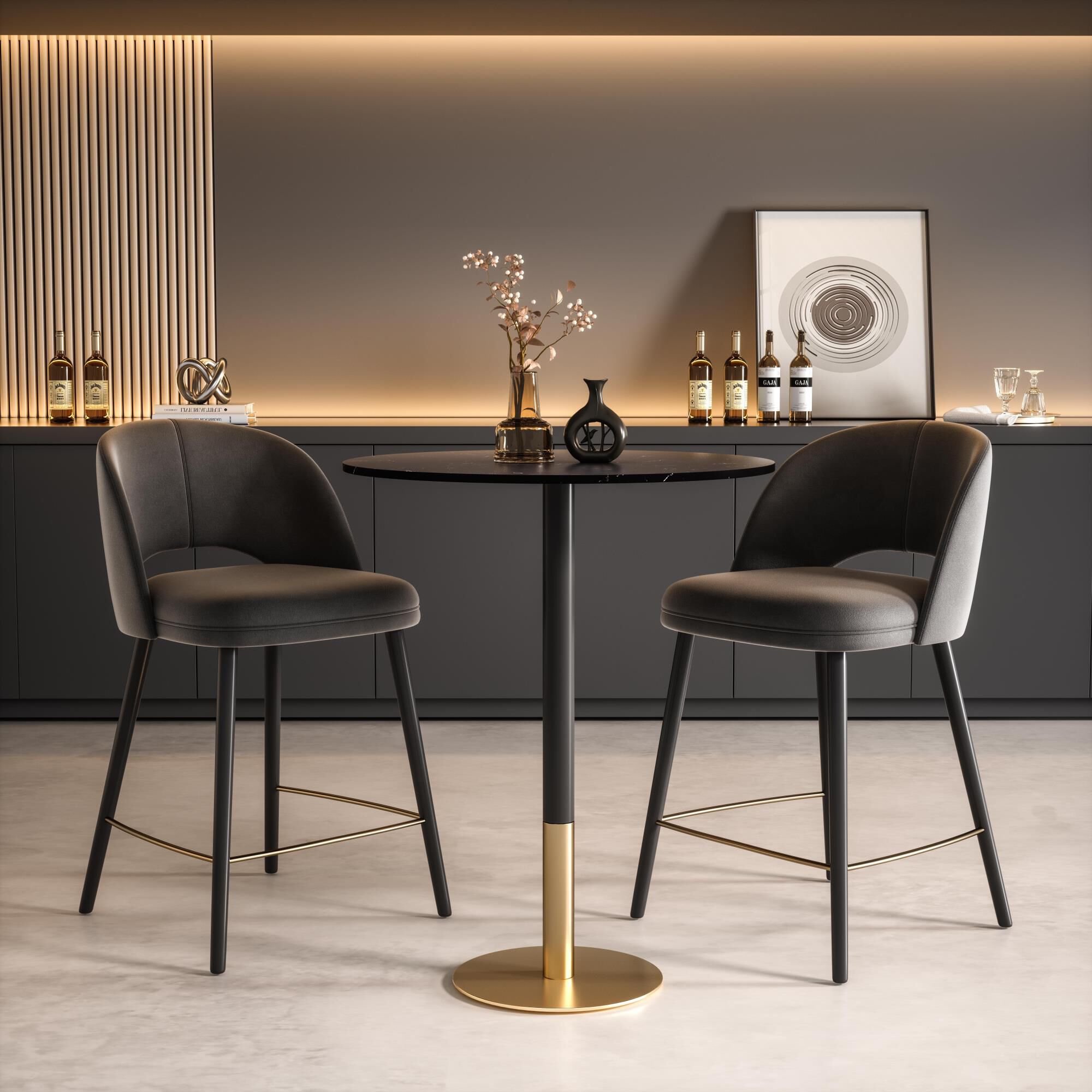 Shown in Black and Gold finish