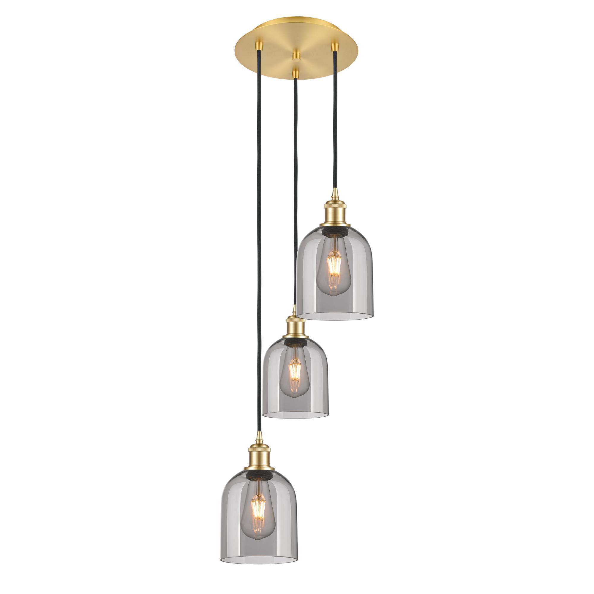 Shown in Satin Gold finish and Light Smoke glass