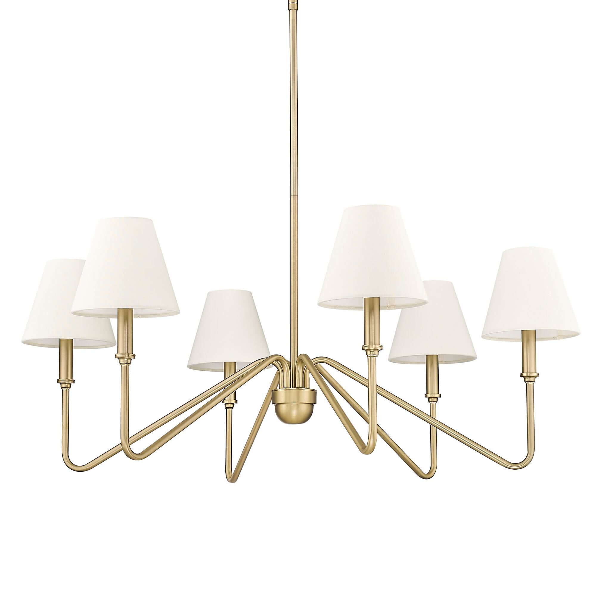 Shown in Brushed Champagne Bronze finish and Ivory Linen shade