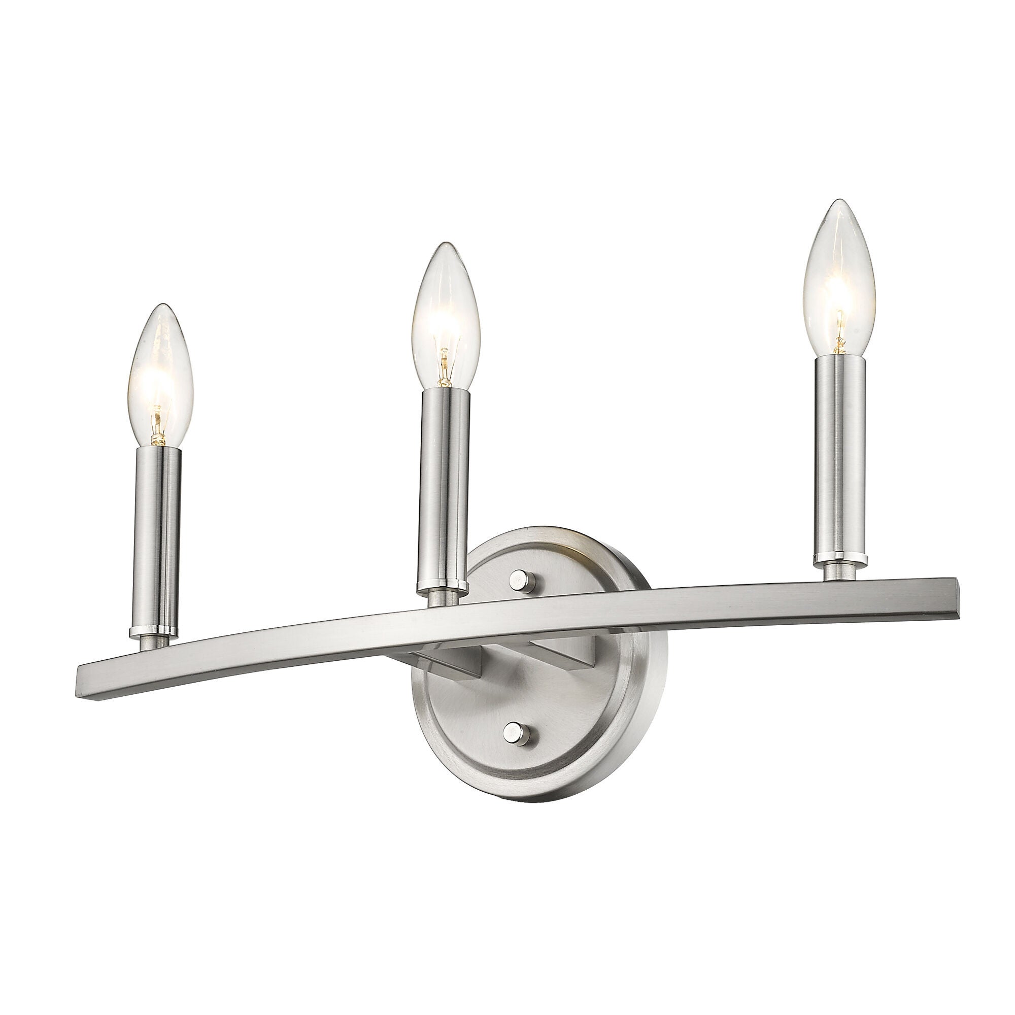 Shown in Satin Nickel finish and -- glass and -- shade