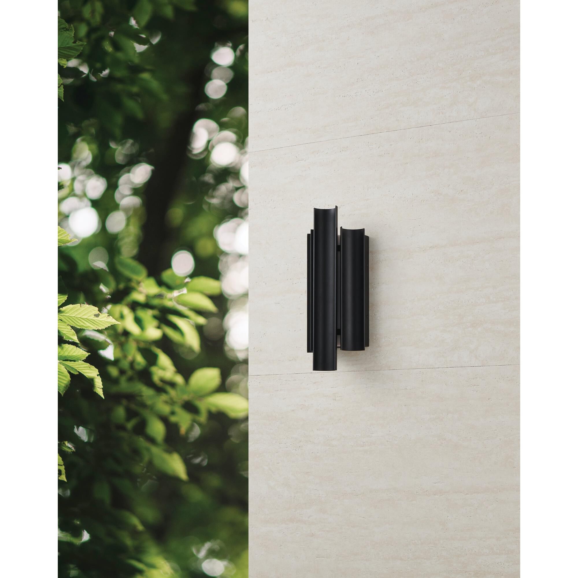 Shown in Textured Black finish and White glass