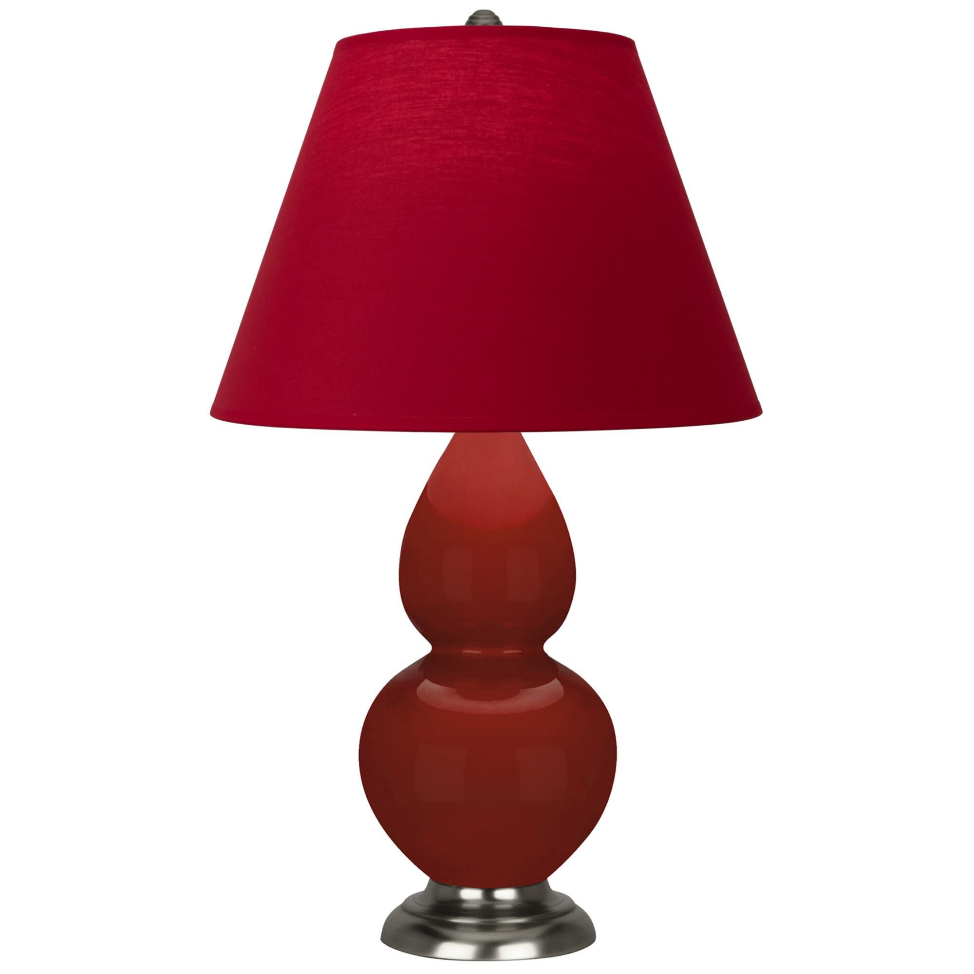 Shown in Oxblood finish and Rose Red with Ink Black Lining shade and Antique Silver accent