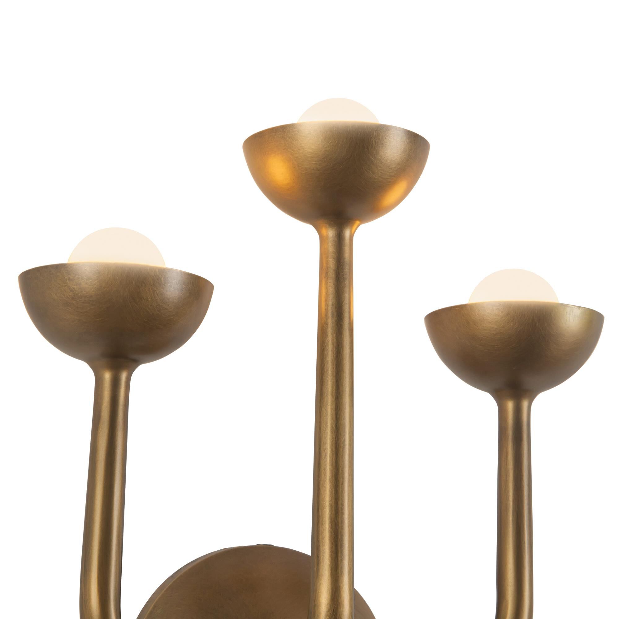 Shown in Vintage Brass finish and Frosted glass