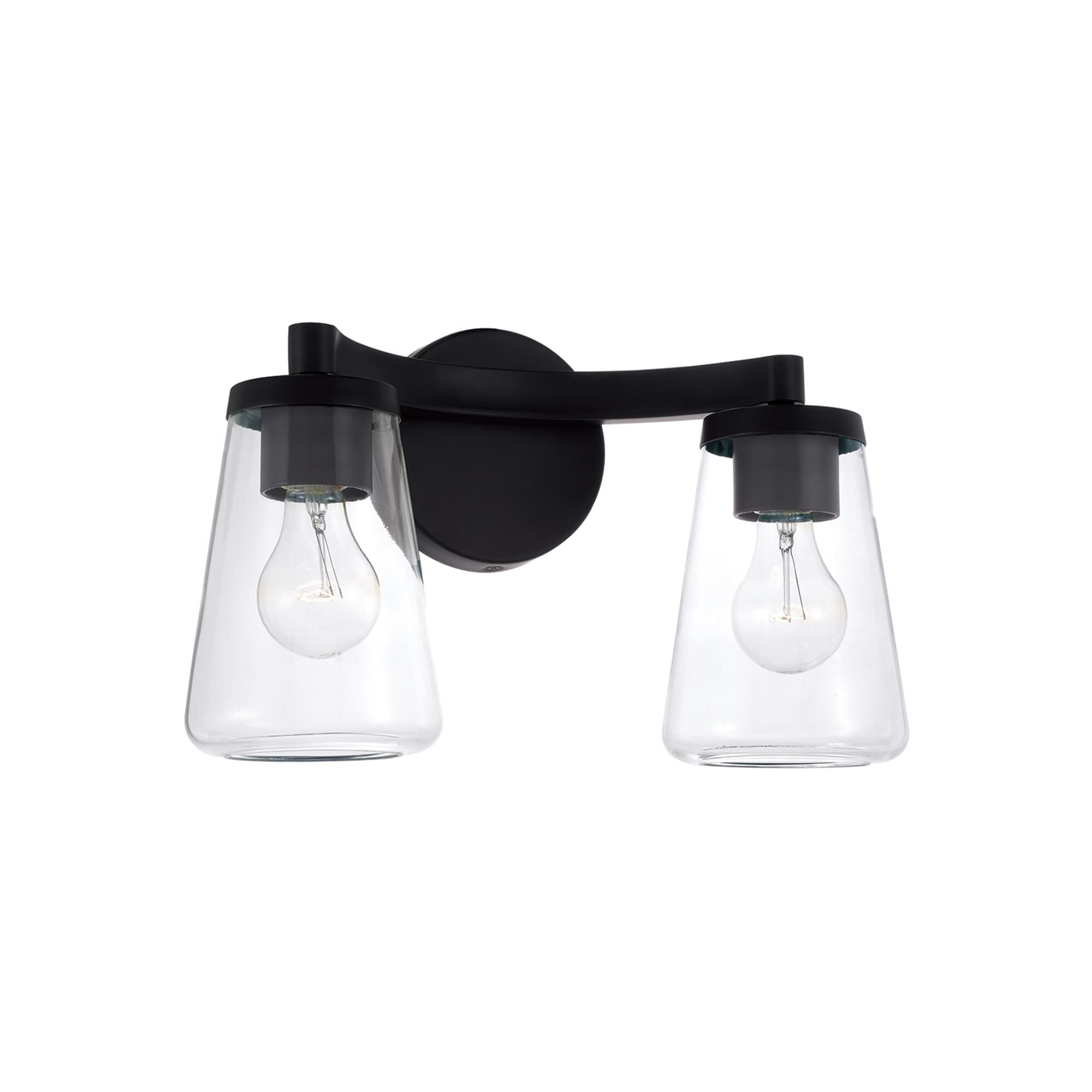 Shown in Matte Black finish and Clear glass