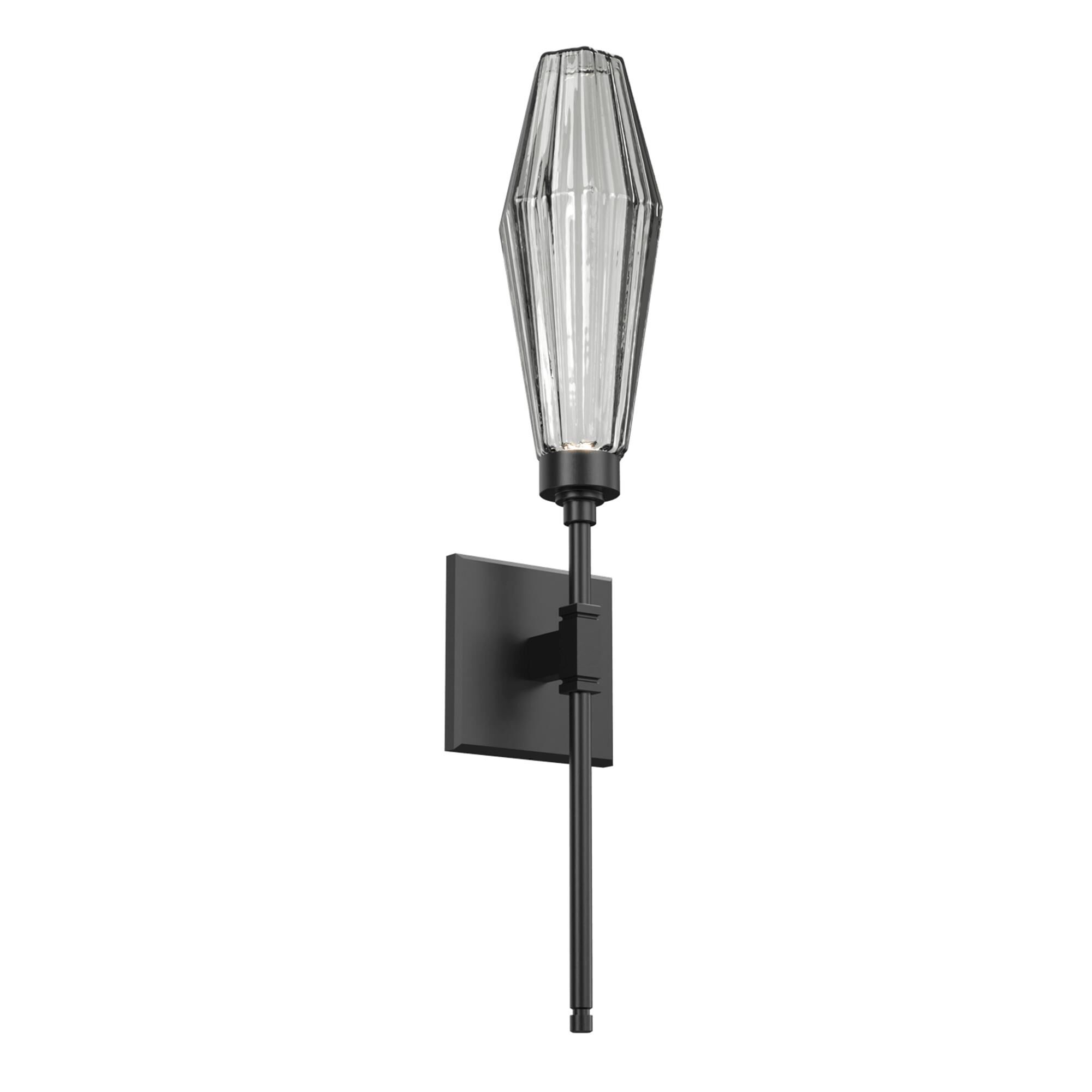 Shown in Matte Black finish and Optic Rib Smoke glass