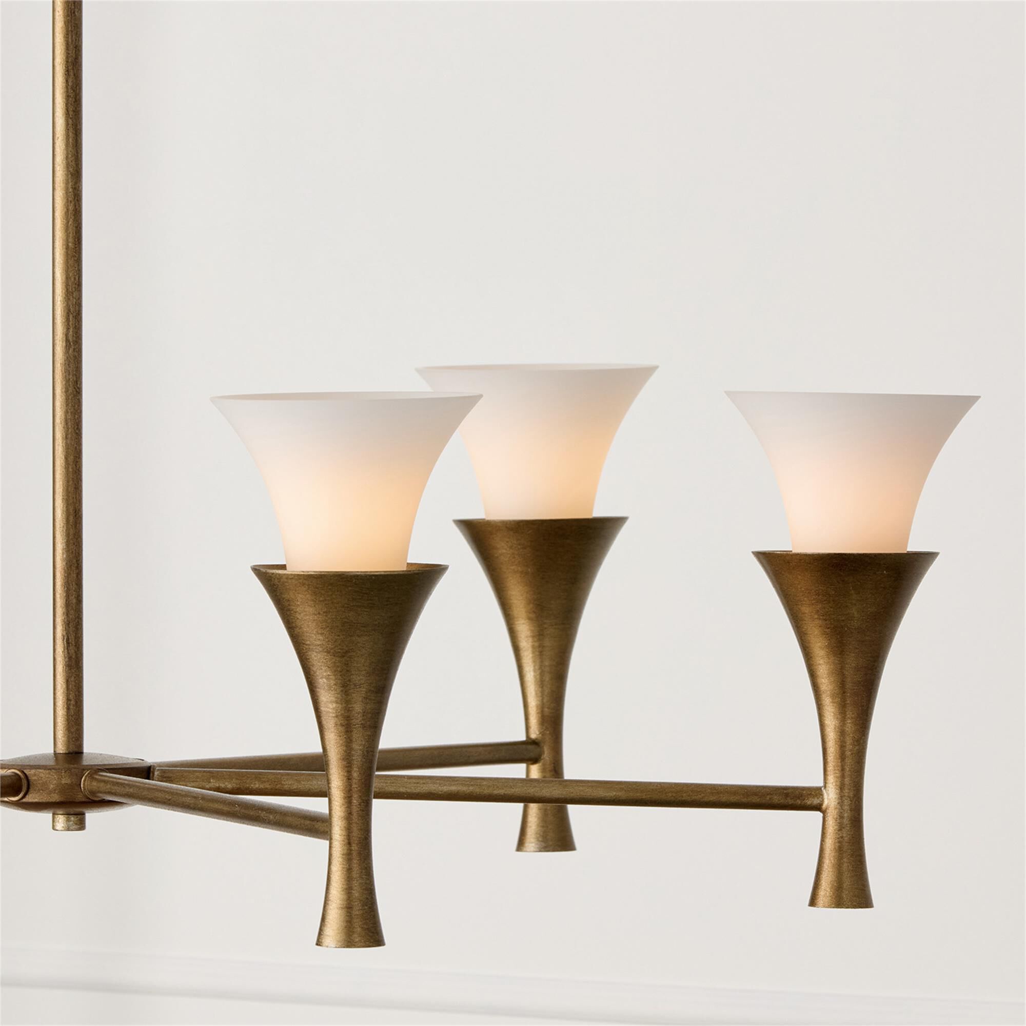 Shown in Mystic Luster finish and Soft White glass