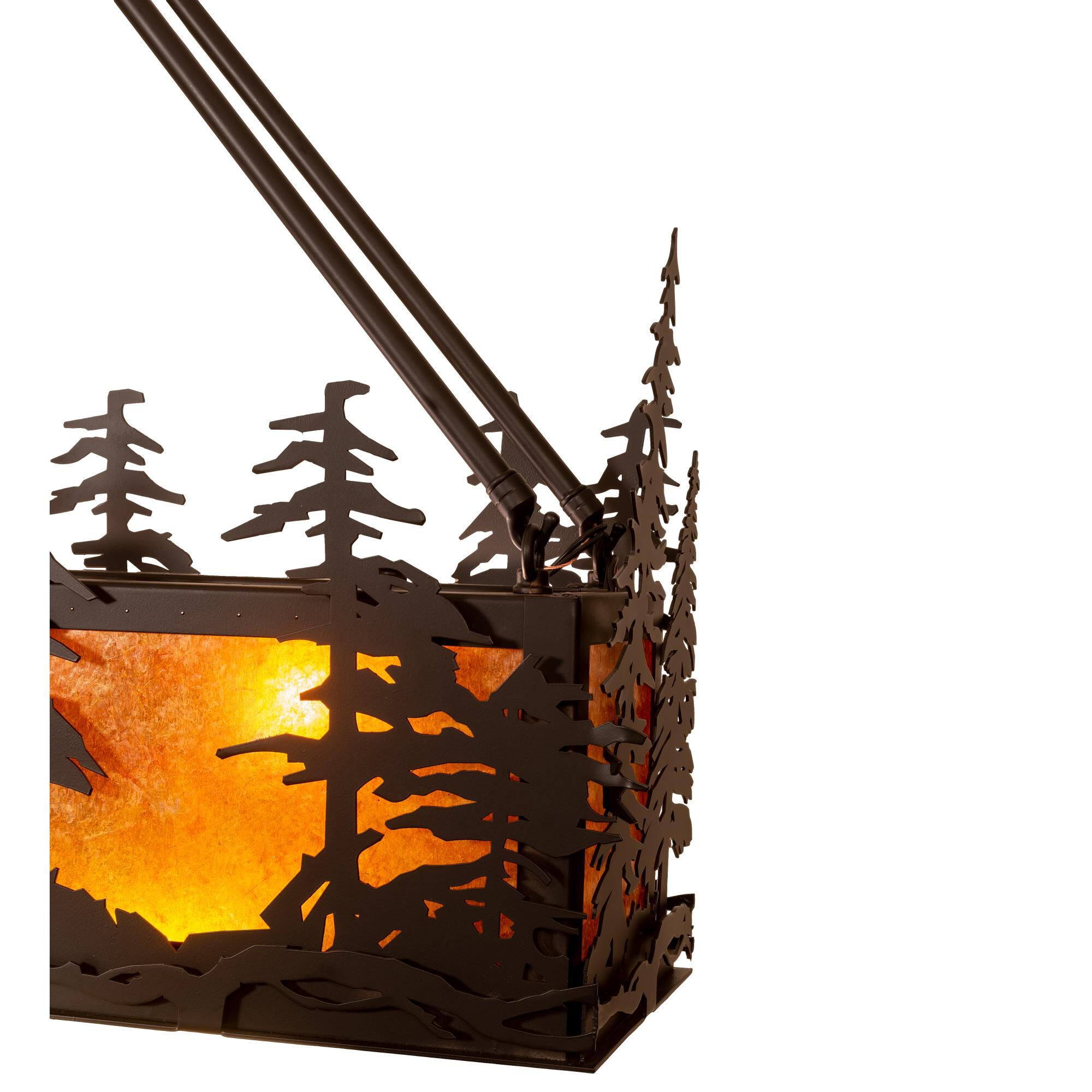 Shown with Black Metal Finish;Amber Mica glass