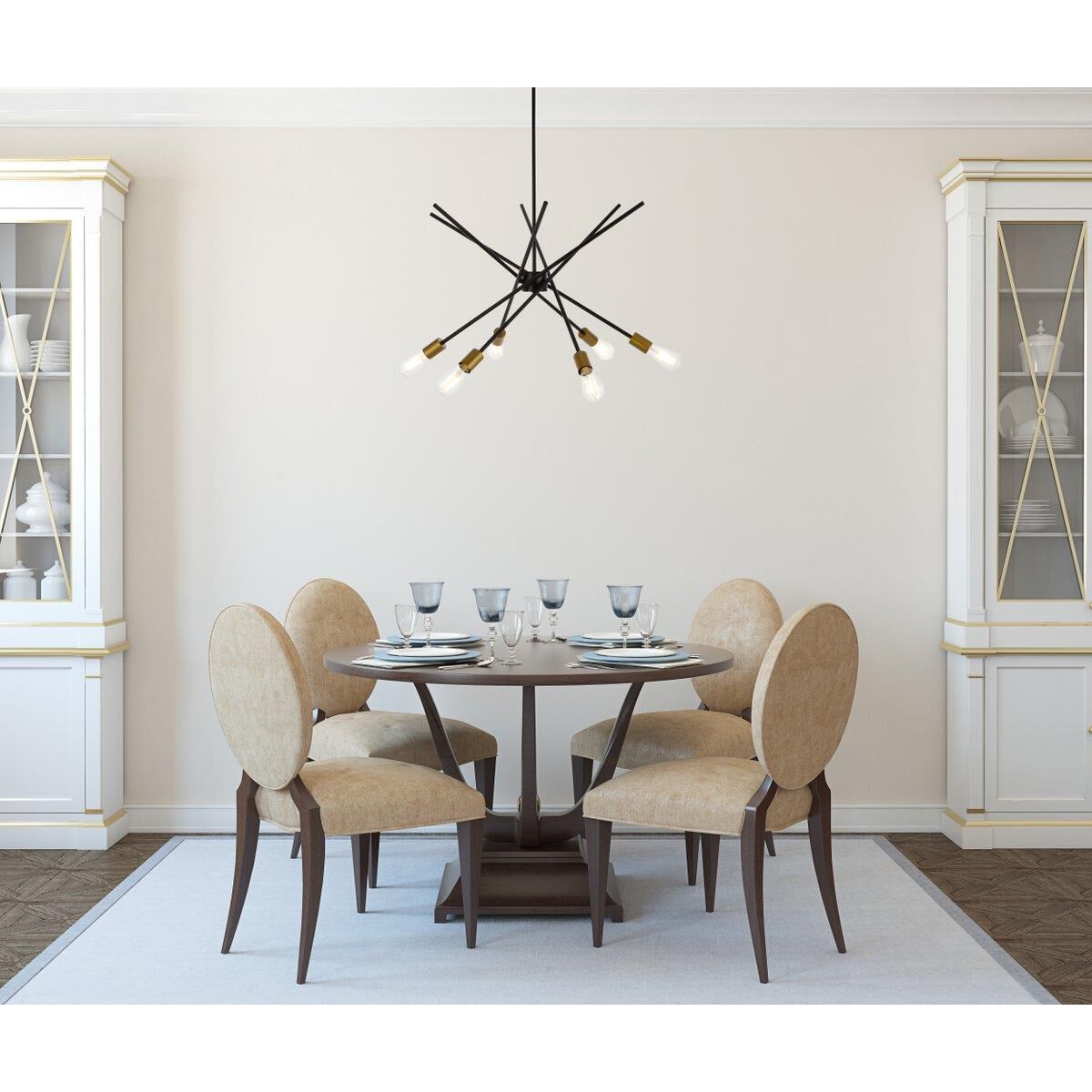 Shown in Black and Brass finish