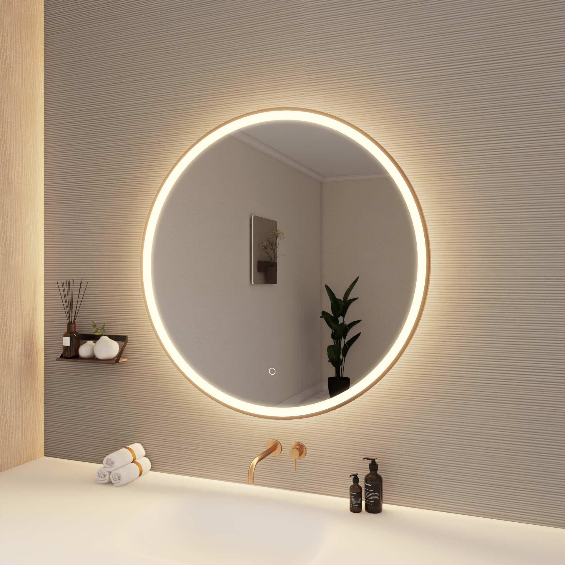 Harmoni 36 Inch Round LED Lighted Mirror by Elegant Decor