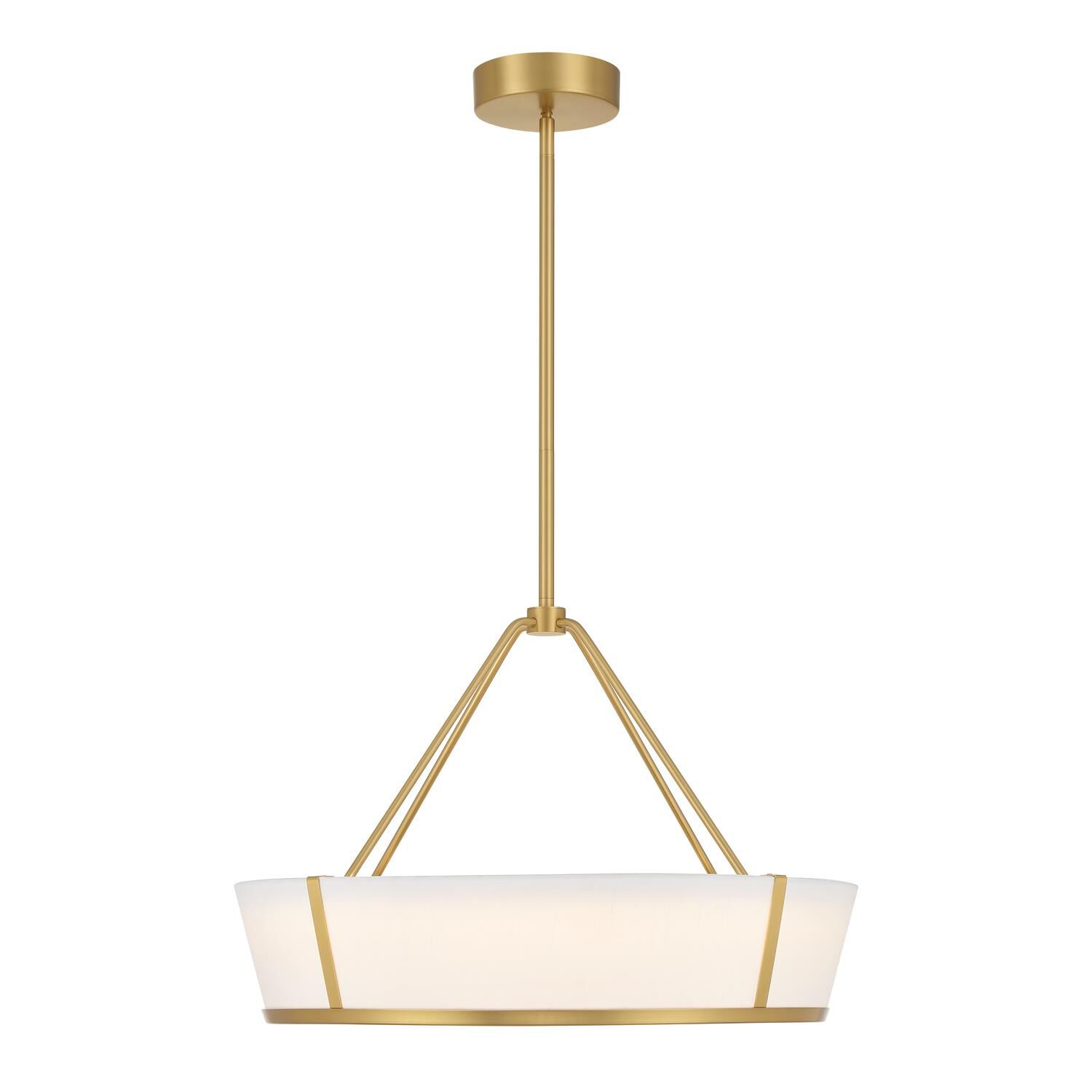 Shown in Luxe Gold finish and Fabric glass and Fabric shade