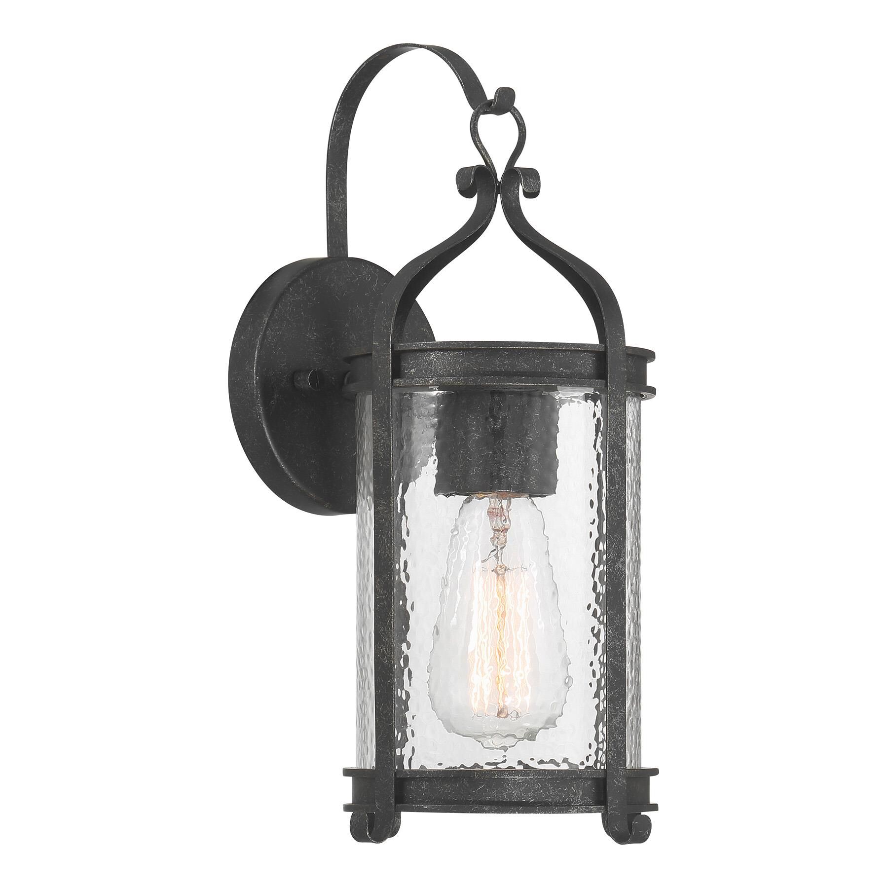 Shown in Iron Oxide finish and Clear Pebbled glass