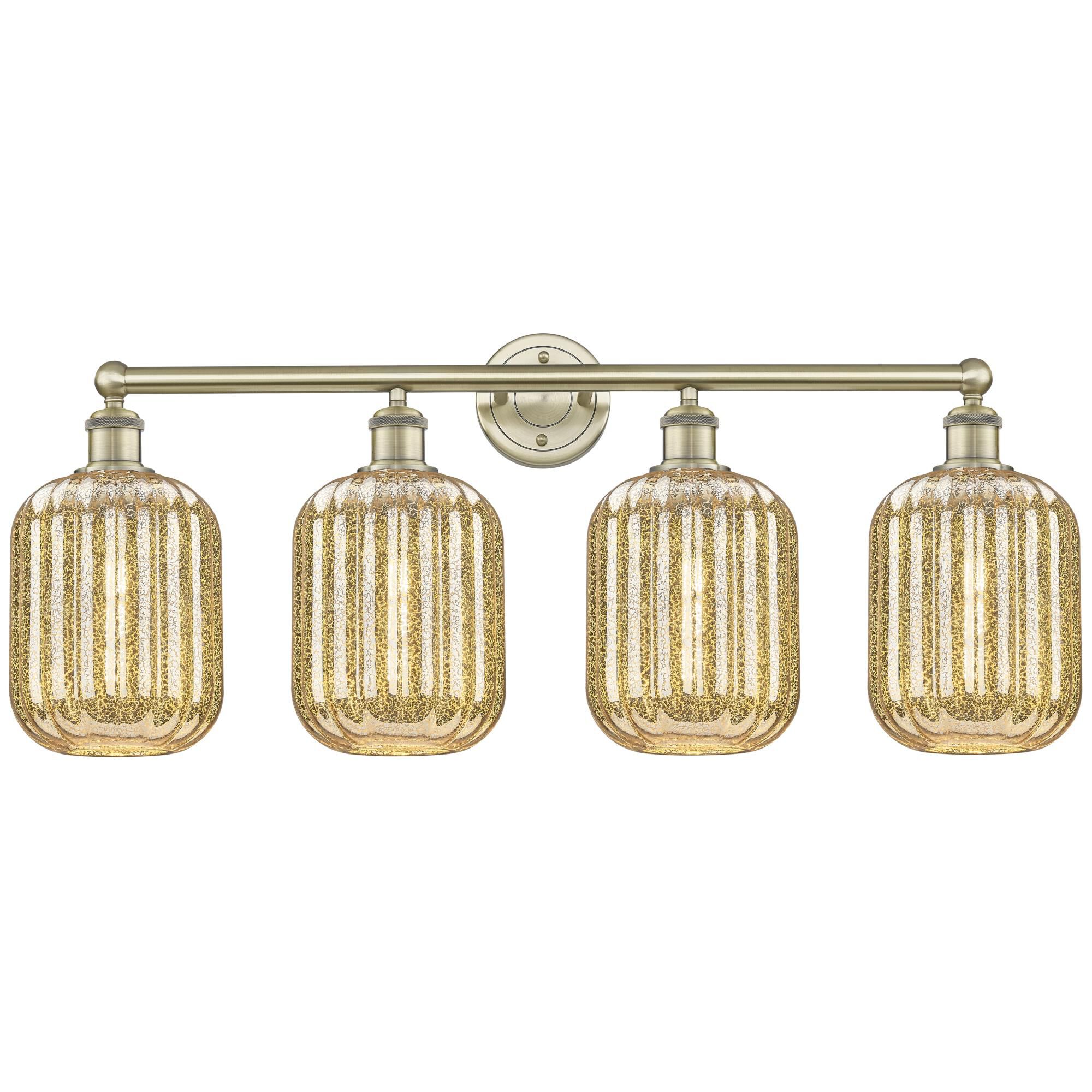 Shown in Antique Brass finish and Mercury glass