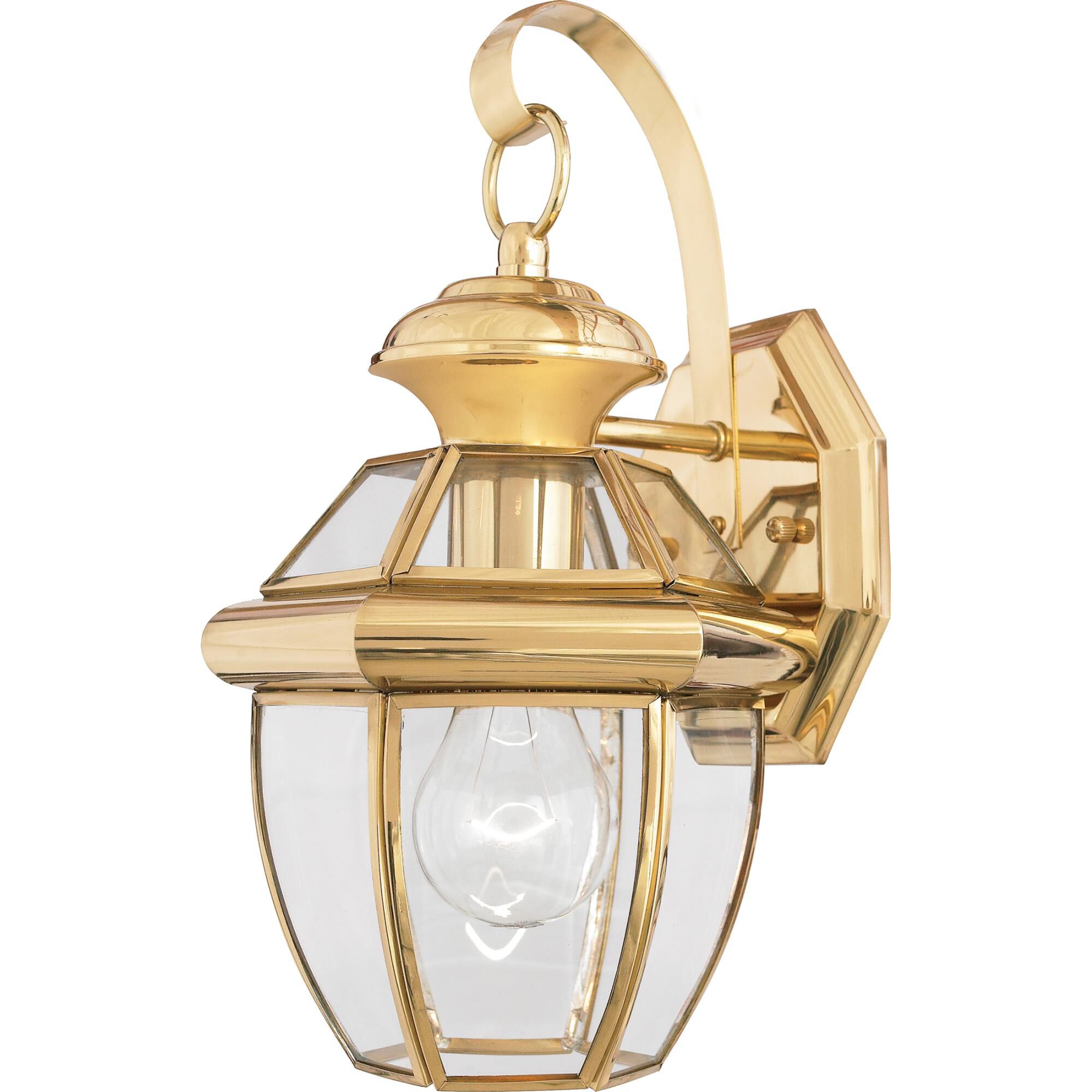 Shown in Polished Brass finish and Clear Beveled glass