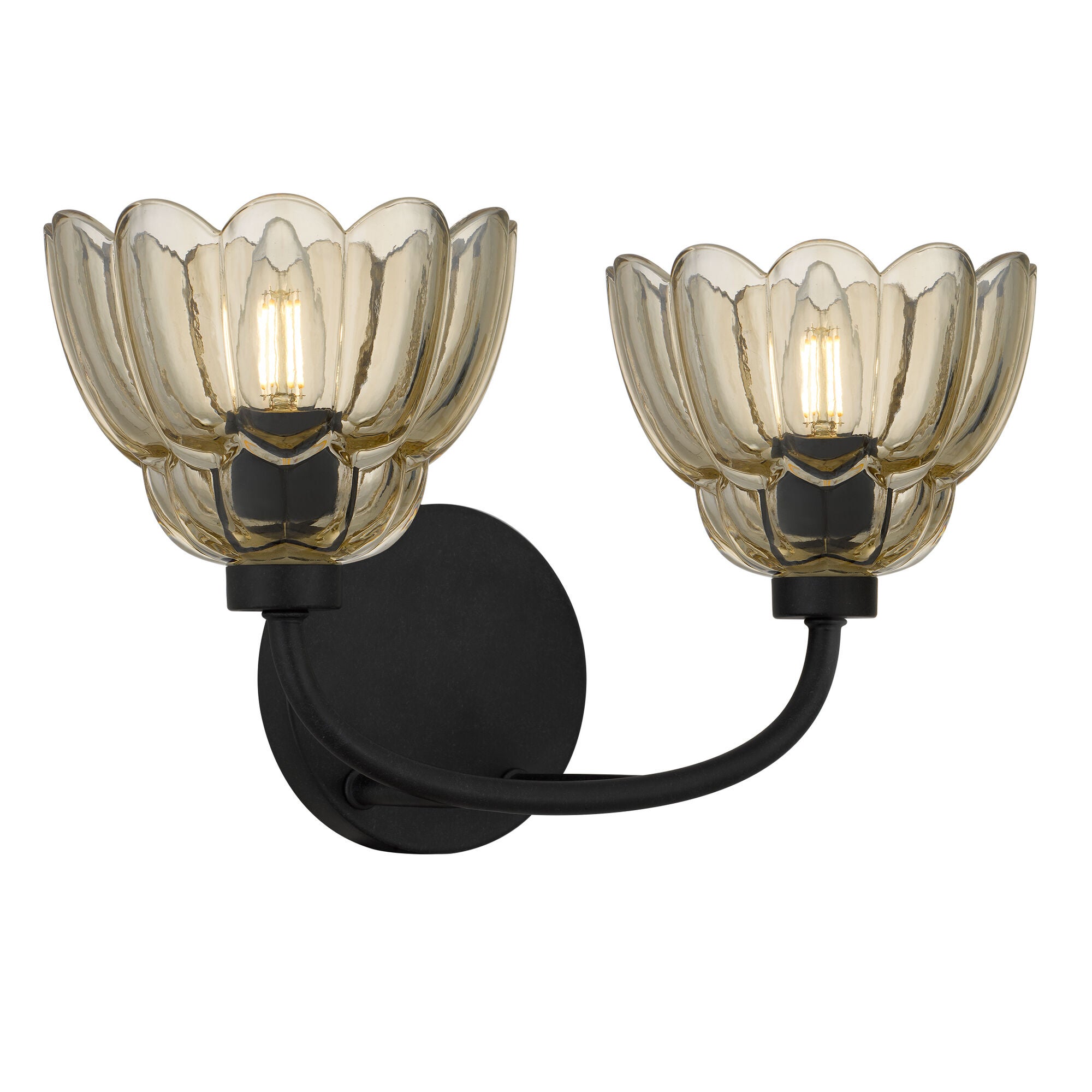 Shown in Mottled Cocoa finish and Amber Glass shade