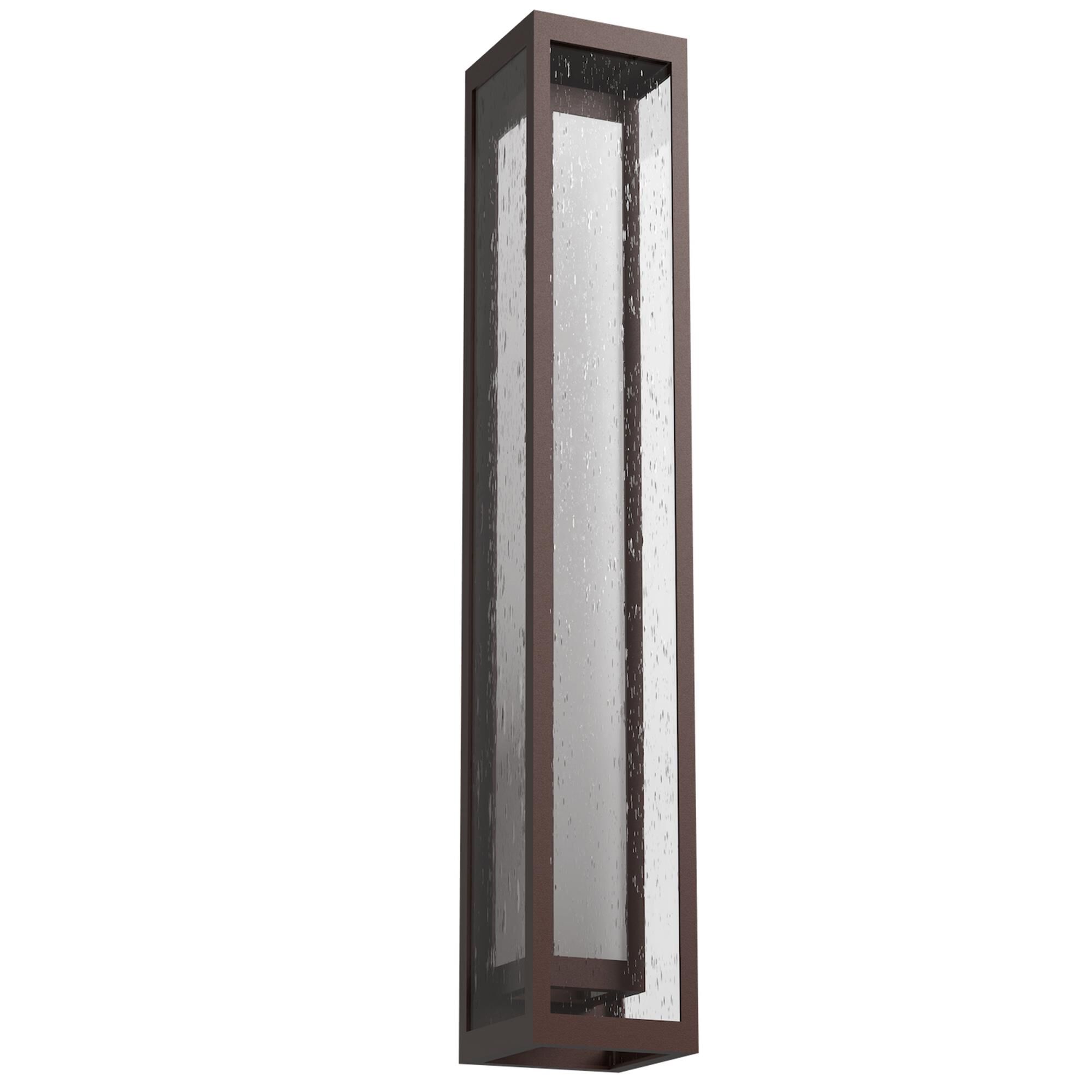 Shown in Statuary Bronze finish and Clear Seeded and Frosted glass
