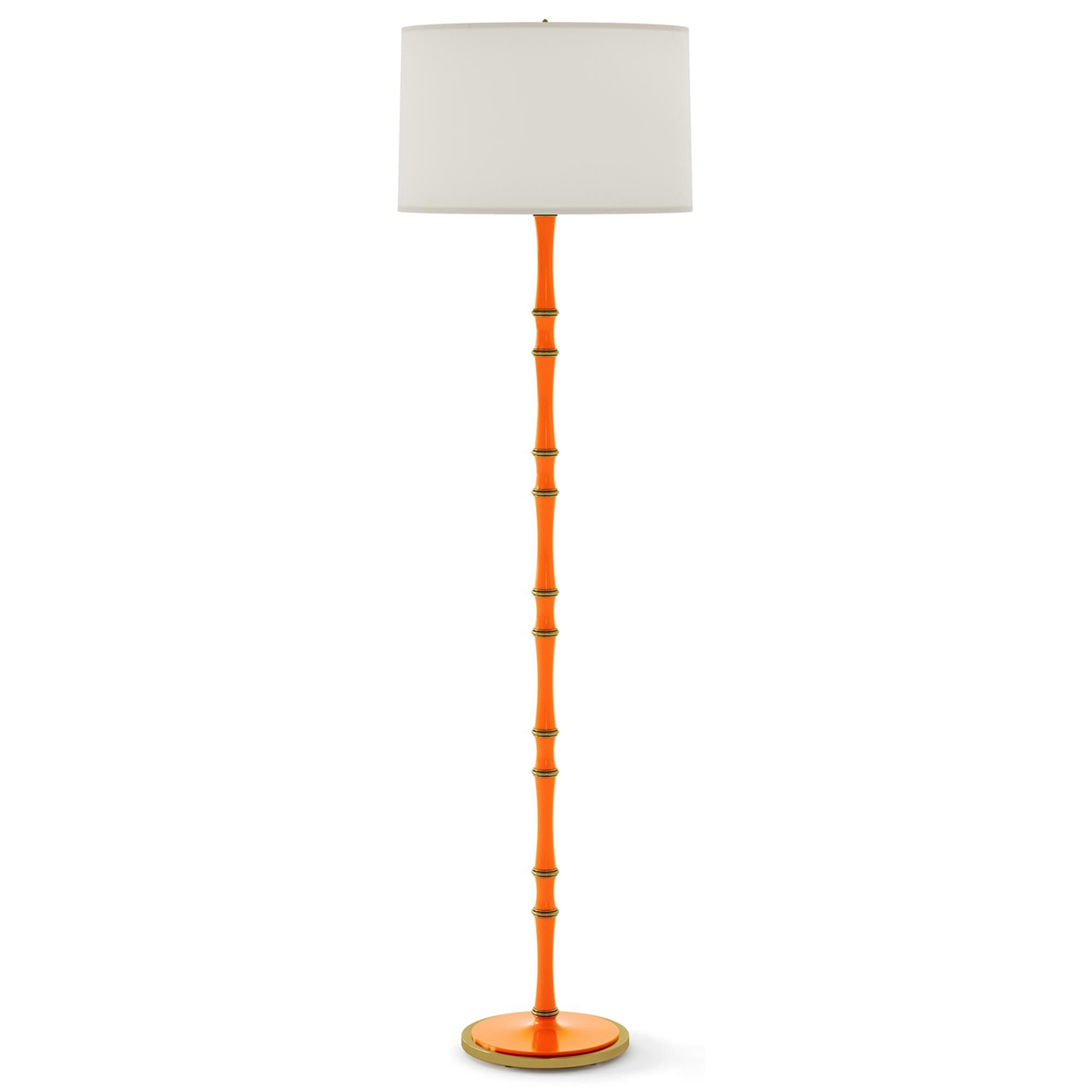 Shown in Pumpkin finish and White shade and Modern Brass accent
