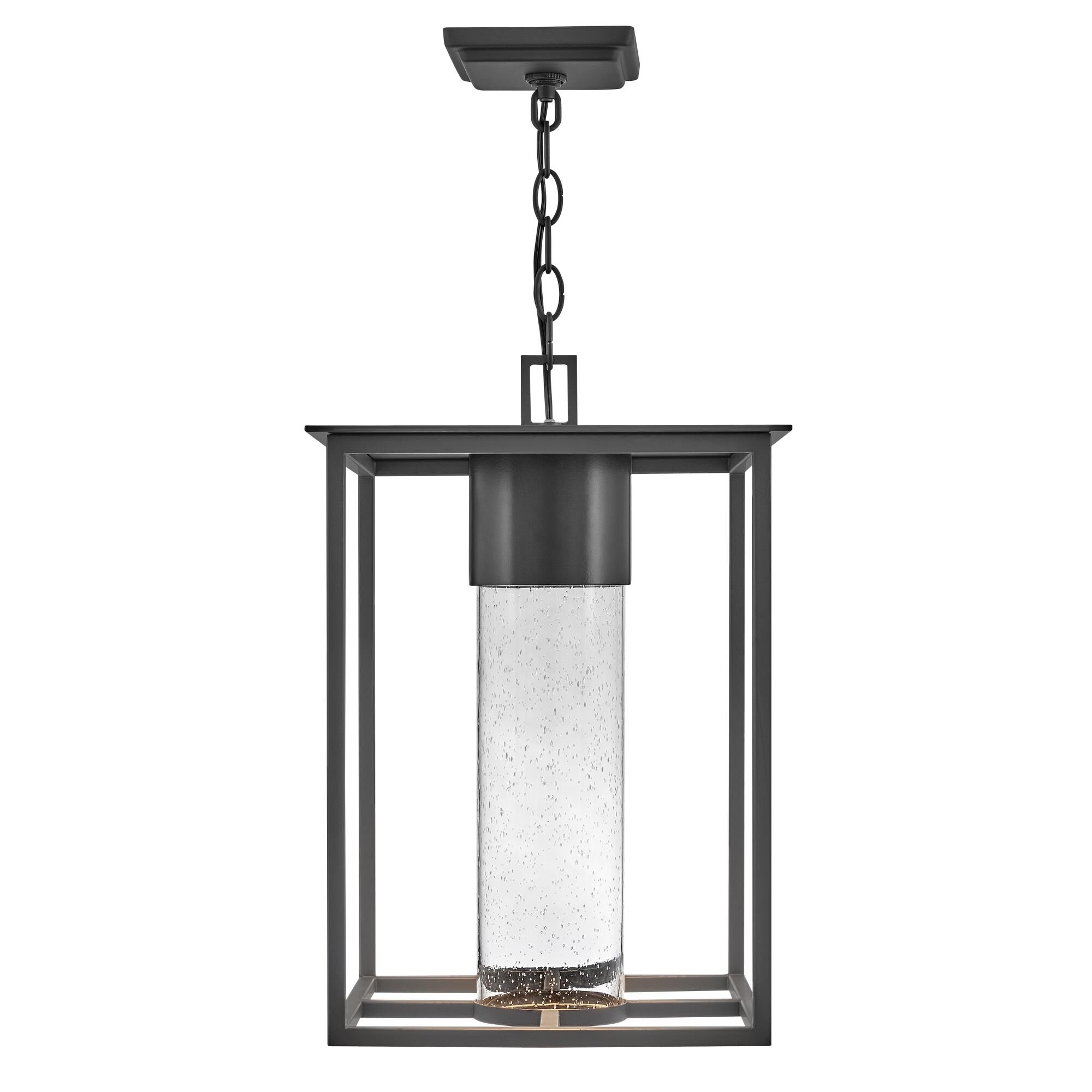 Shown in Black finish and Clear Seedy glass