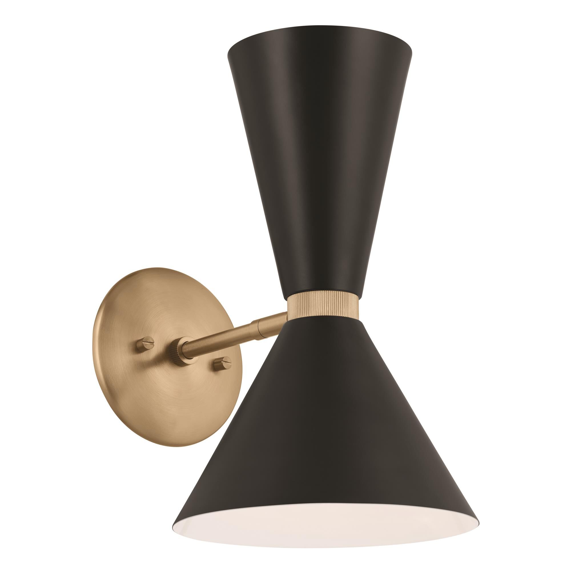 Shown in Champagne Bronze with Black finish and Metal and Cone shade