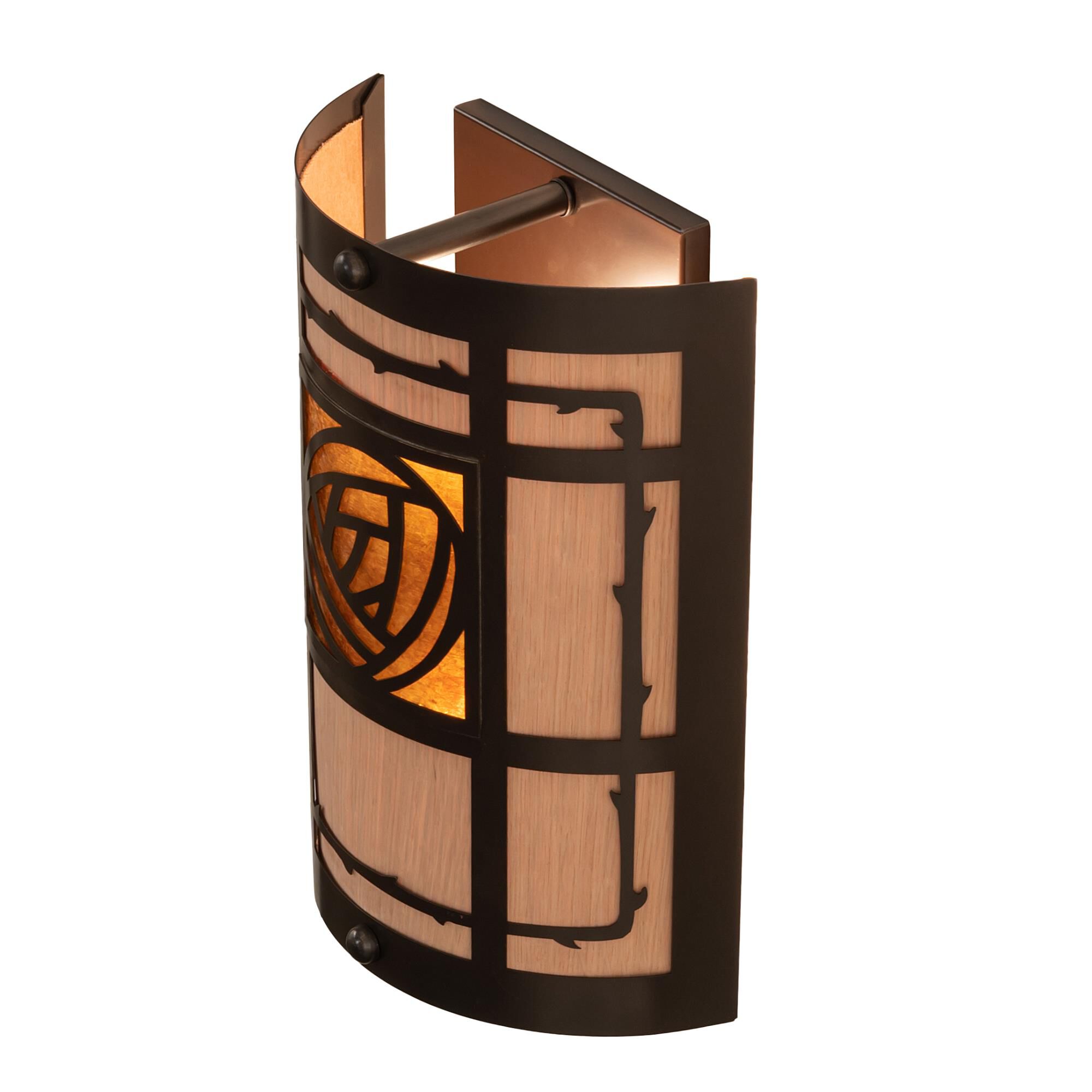 Shown in Craftsman Brown Finish finish and Amber Mica;Silver Mica glass