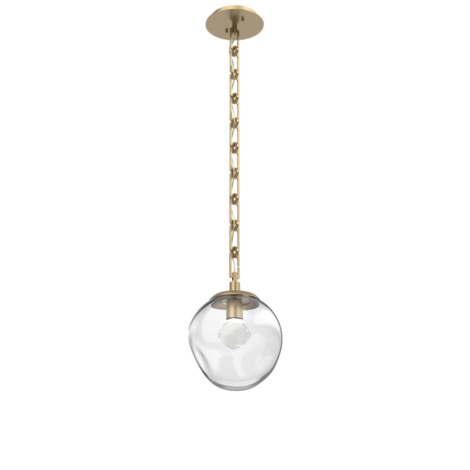 Shown in Gilded Brass finish and Clear with Faceted Gem glass