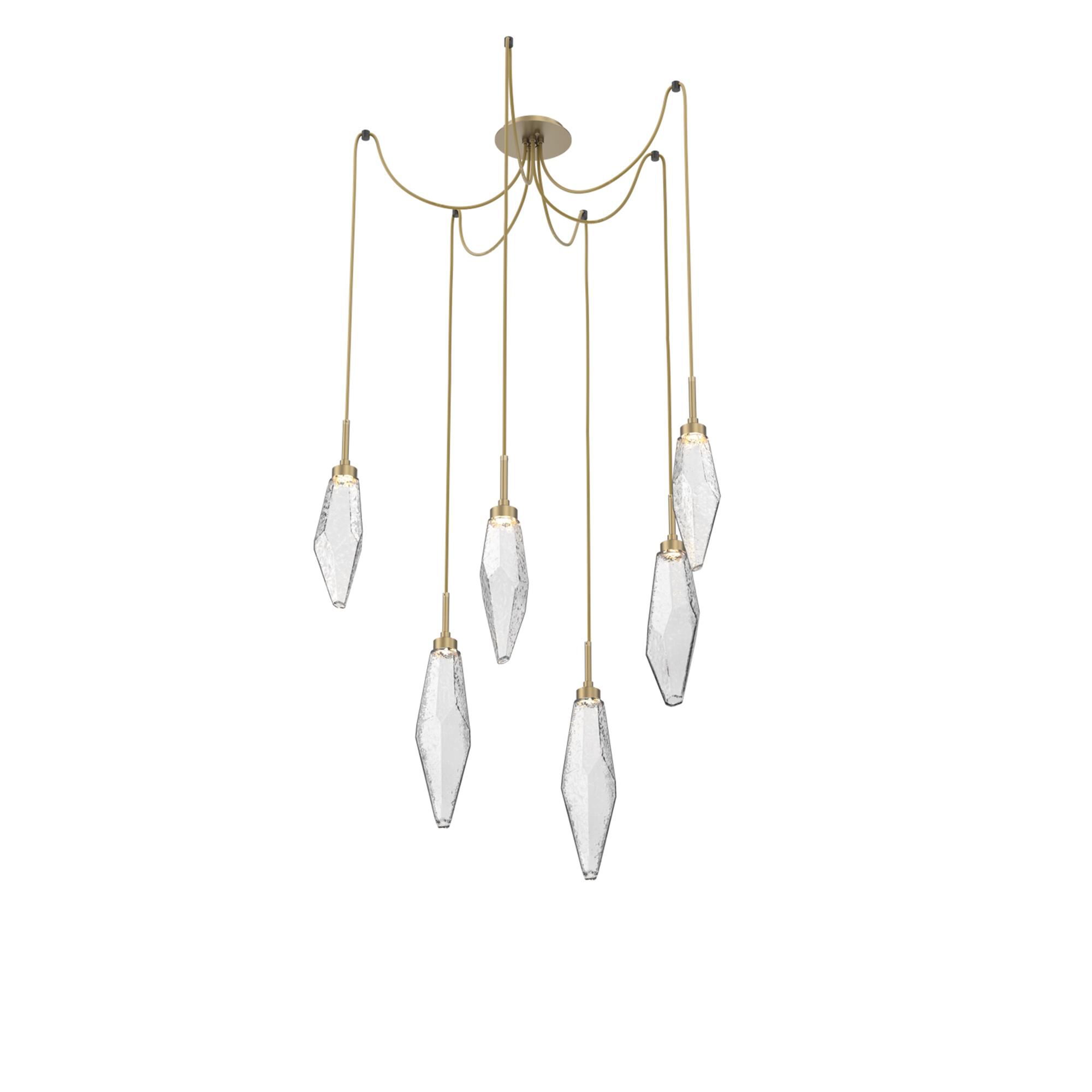 Shown in Gilded Brass finish and Clear glass