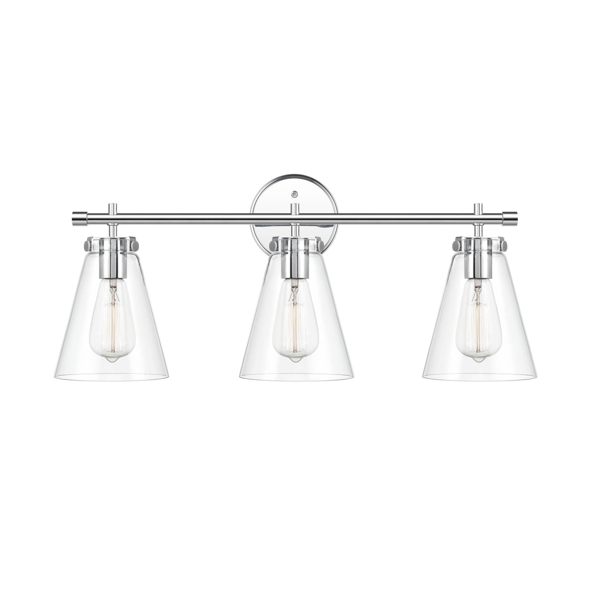 Shown in Chrome finish and Clear glass