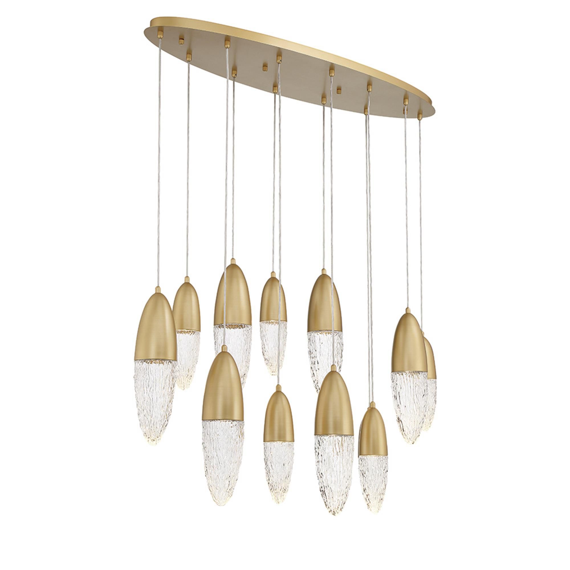 Shown in Gold finish and Clear glass