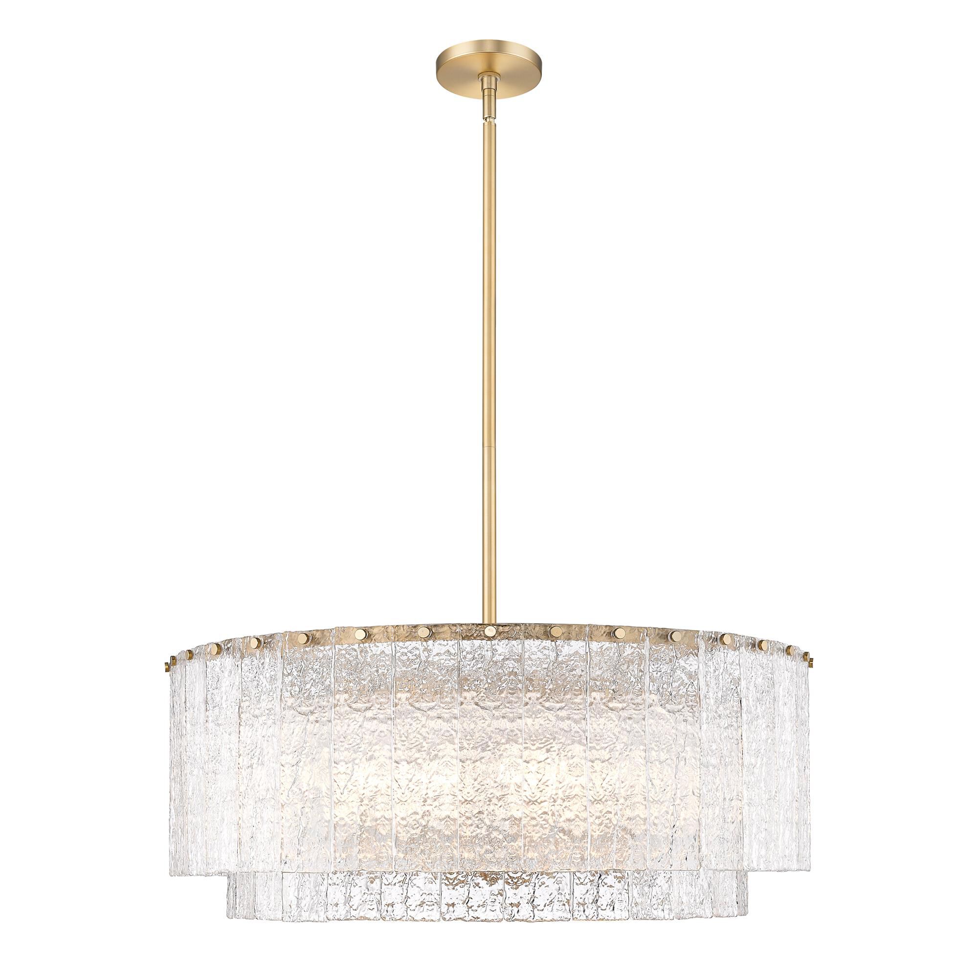 Shown in Modern Gold finish and Clear glass and Clear shade