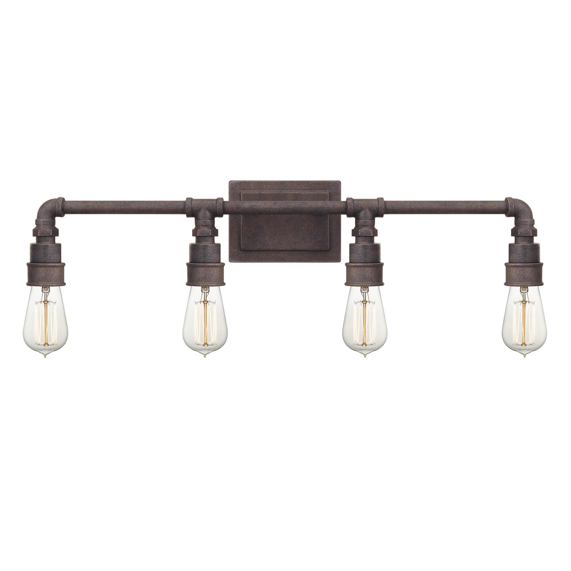 Shown in Rustic Black finish and Clear Glass shade
