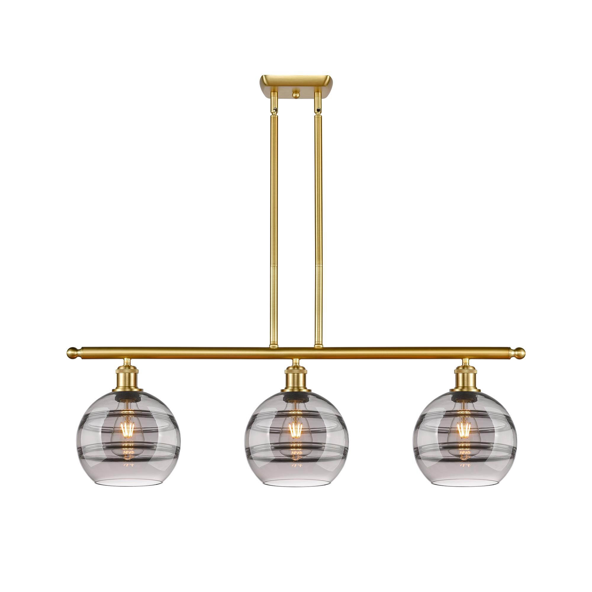 Shown in Satin Gold finish and Light Smoke glass